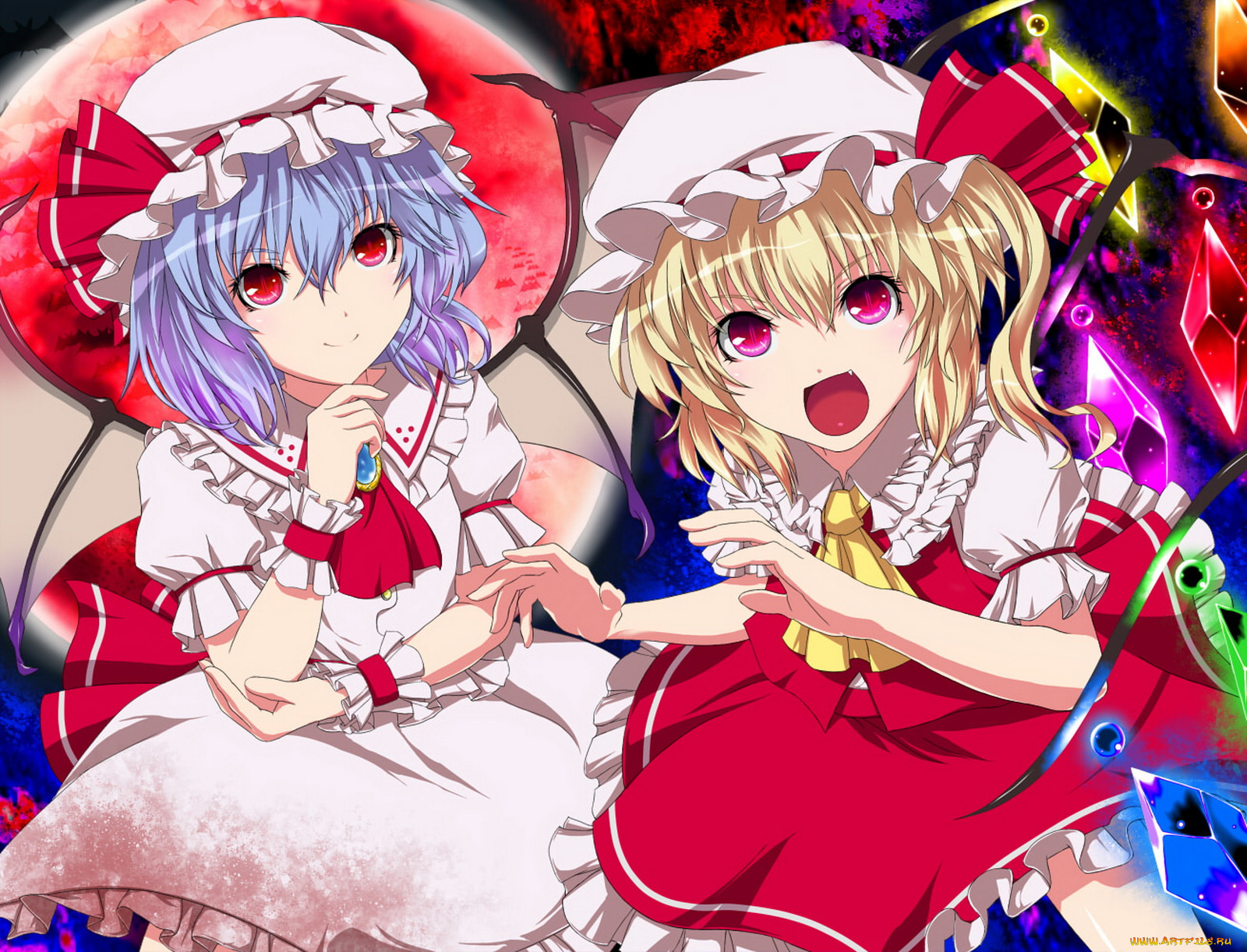 аниме, touhou, фландр, скарлет, ремилия