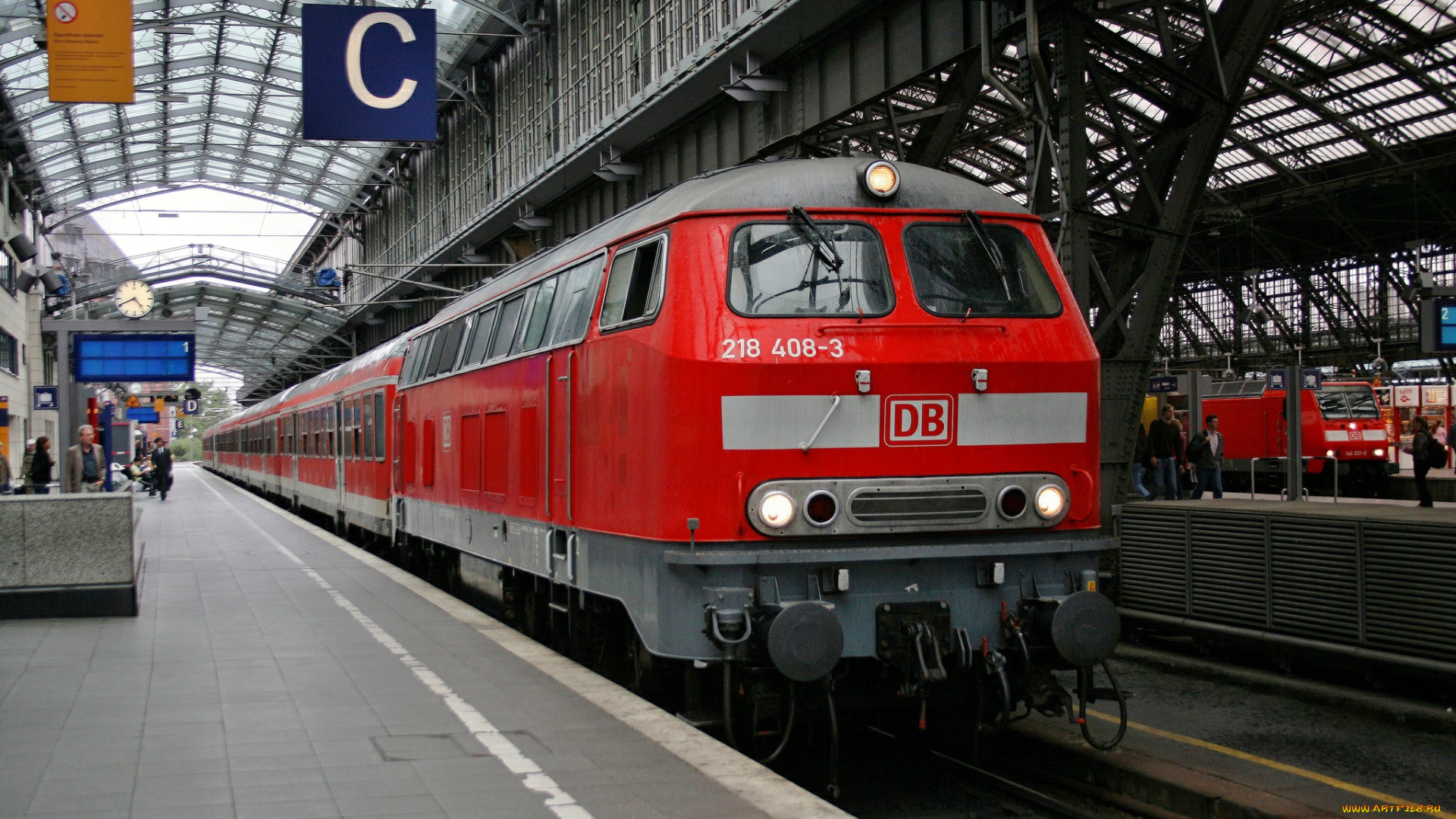 техника, поезда, пассажирский, состав, вагоны, локомотив, рельсы, железная, дорога