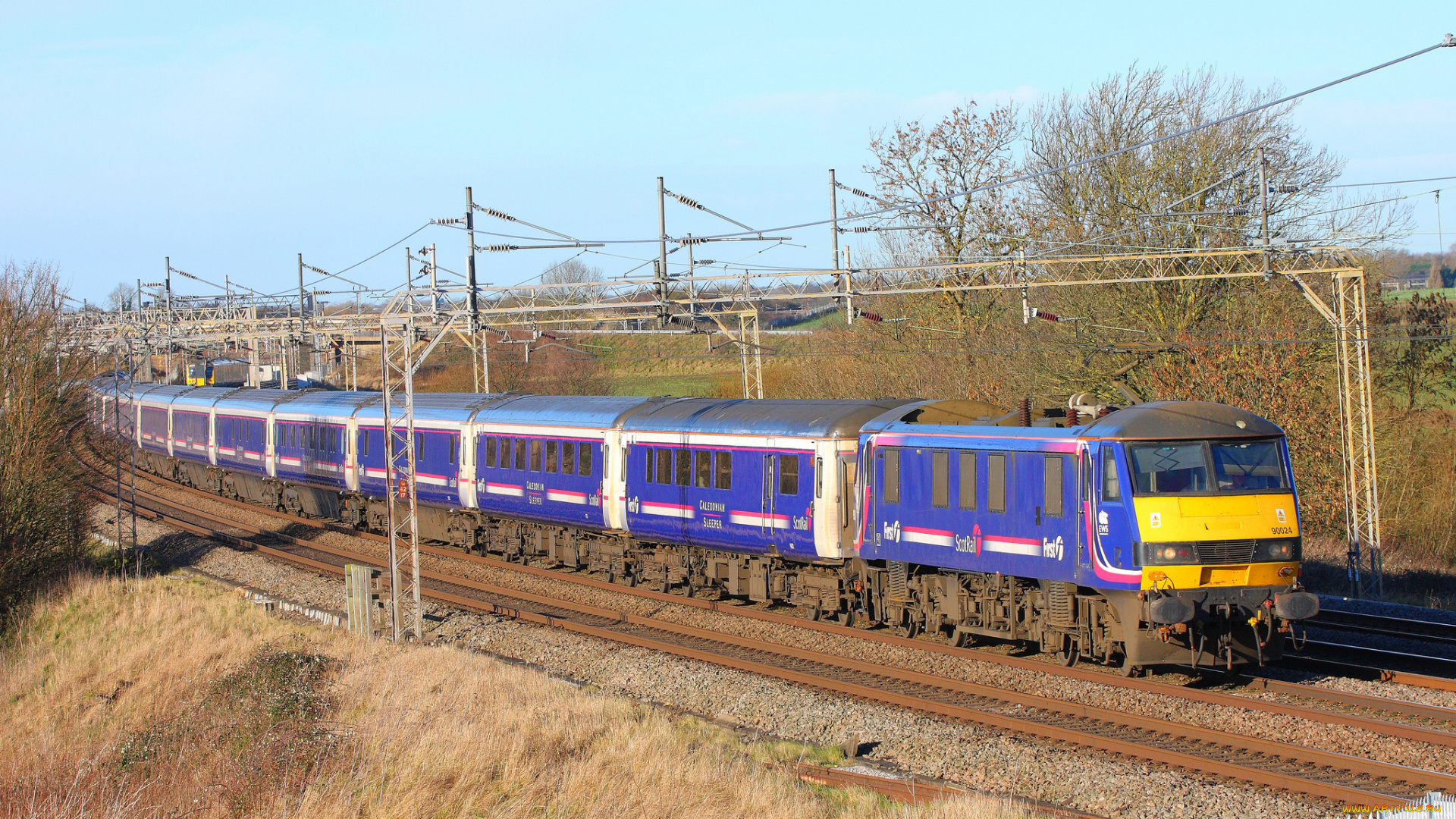 техника, поезда, рельсы, локомотив, железная, дорога, пассажирский, состав, вагоны