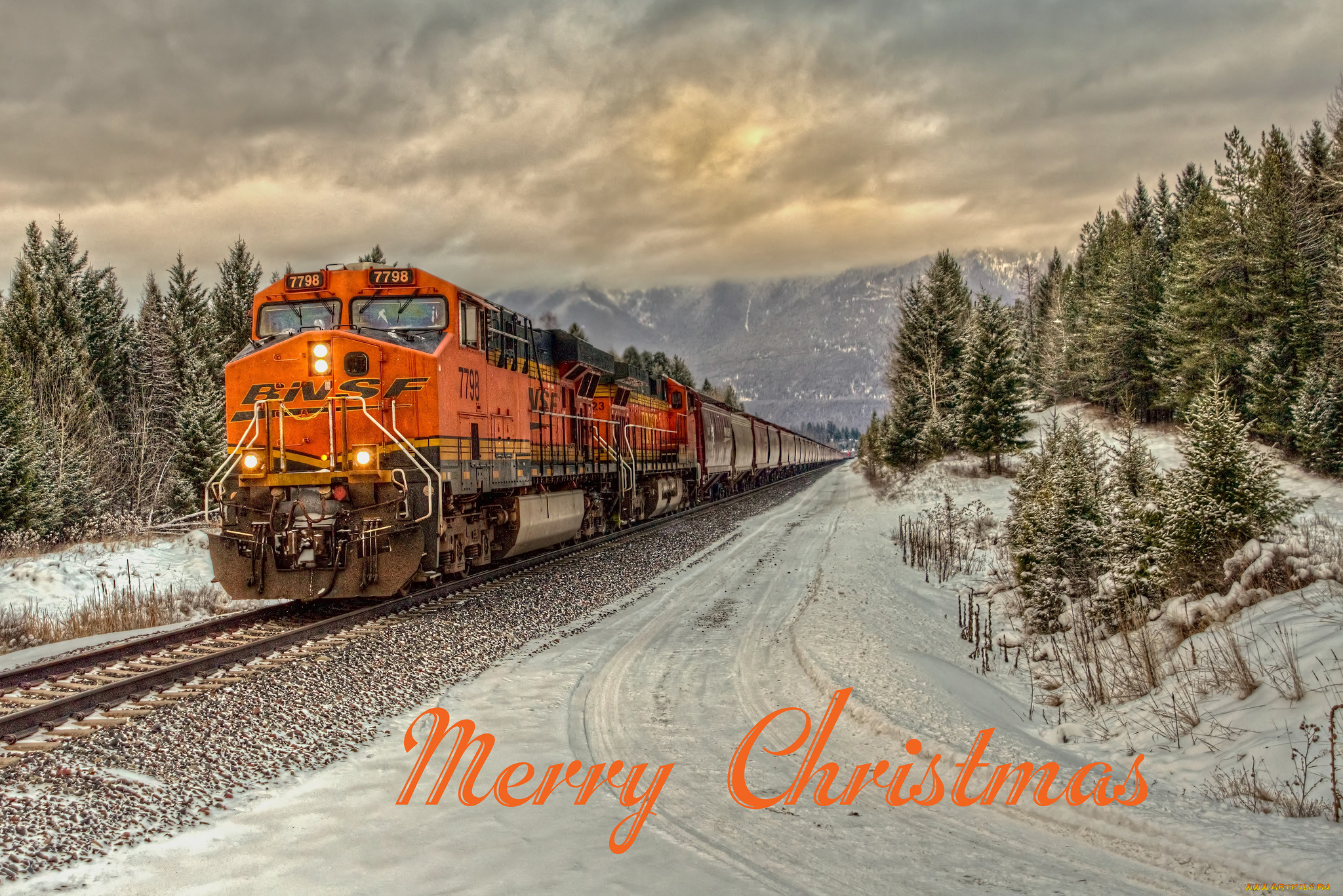 техника, поезда, грузовой, состав, вагоны, локомотив, рельсы, железная, дорога