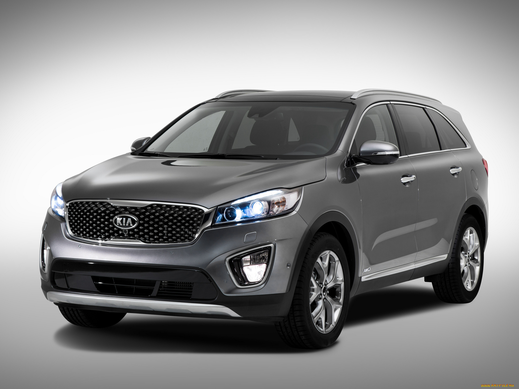 автомобили, kia, sorento, темный, 2014г