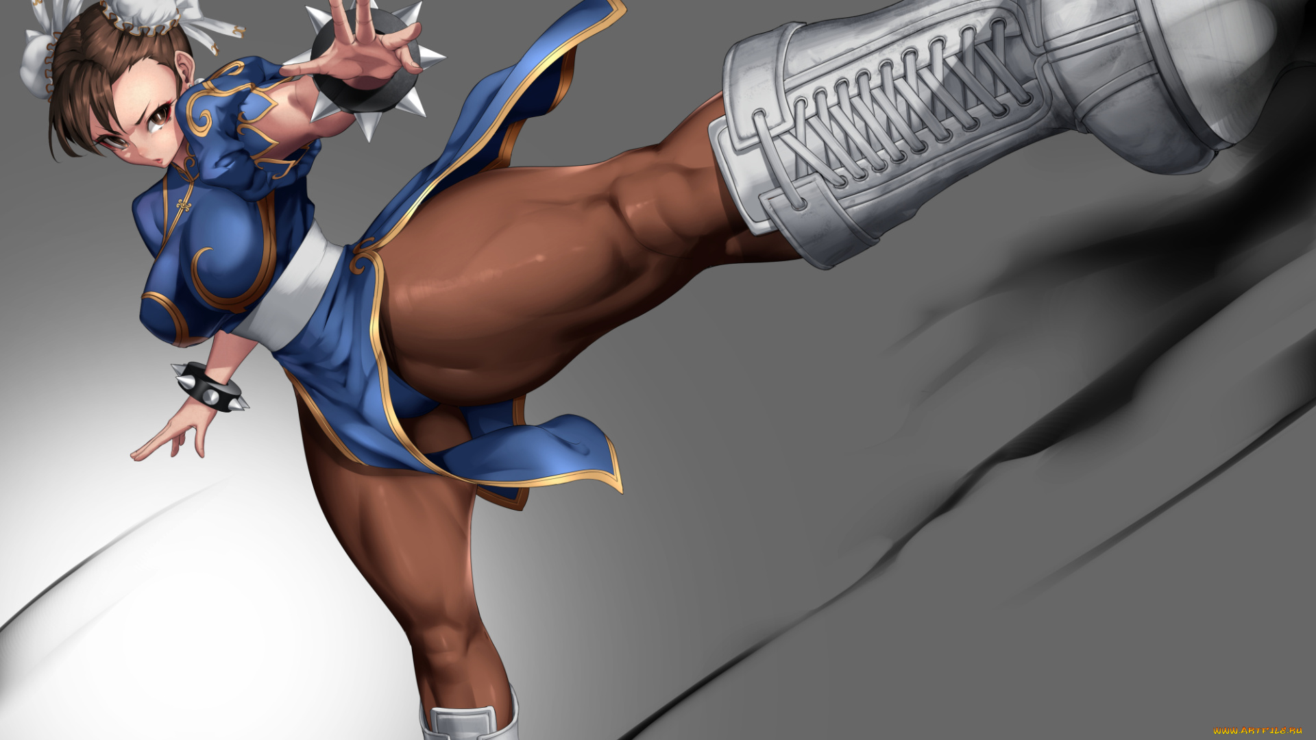 аниме, street, fighter, nekoarashi, chun-li, street, fighter, девушка, арт