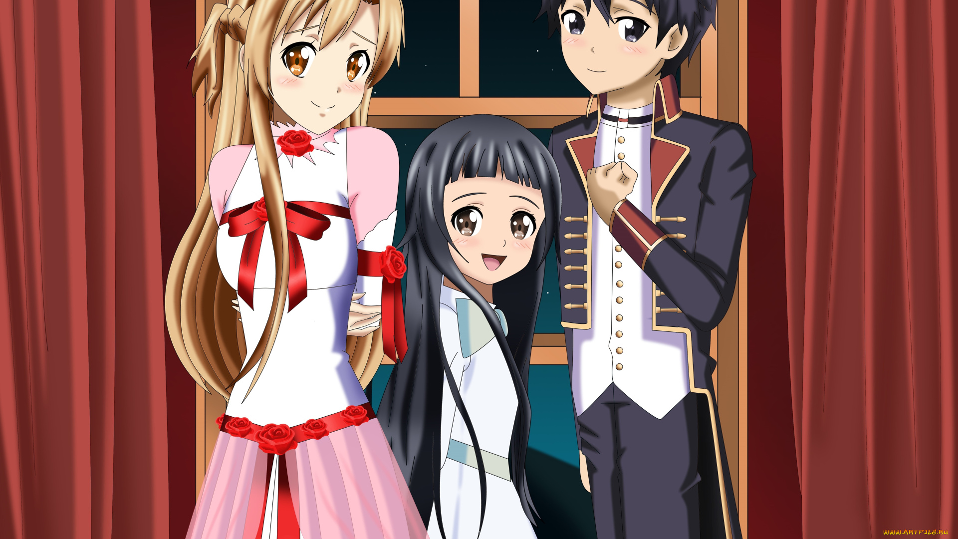 аниме, sword, art, online, фон, взгляд, девушки