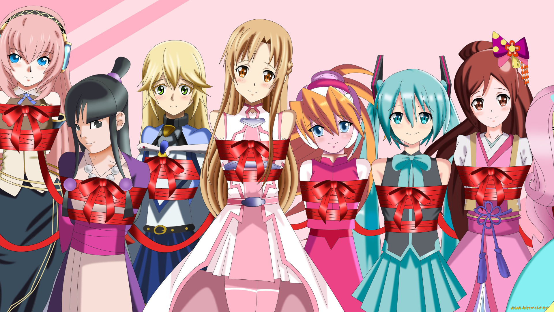 аниме, unknown, , другое, взгляд, девушки, фон