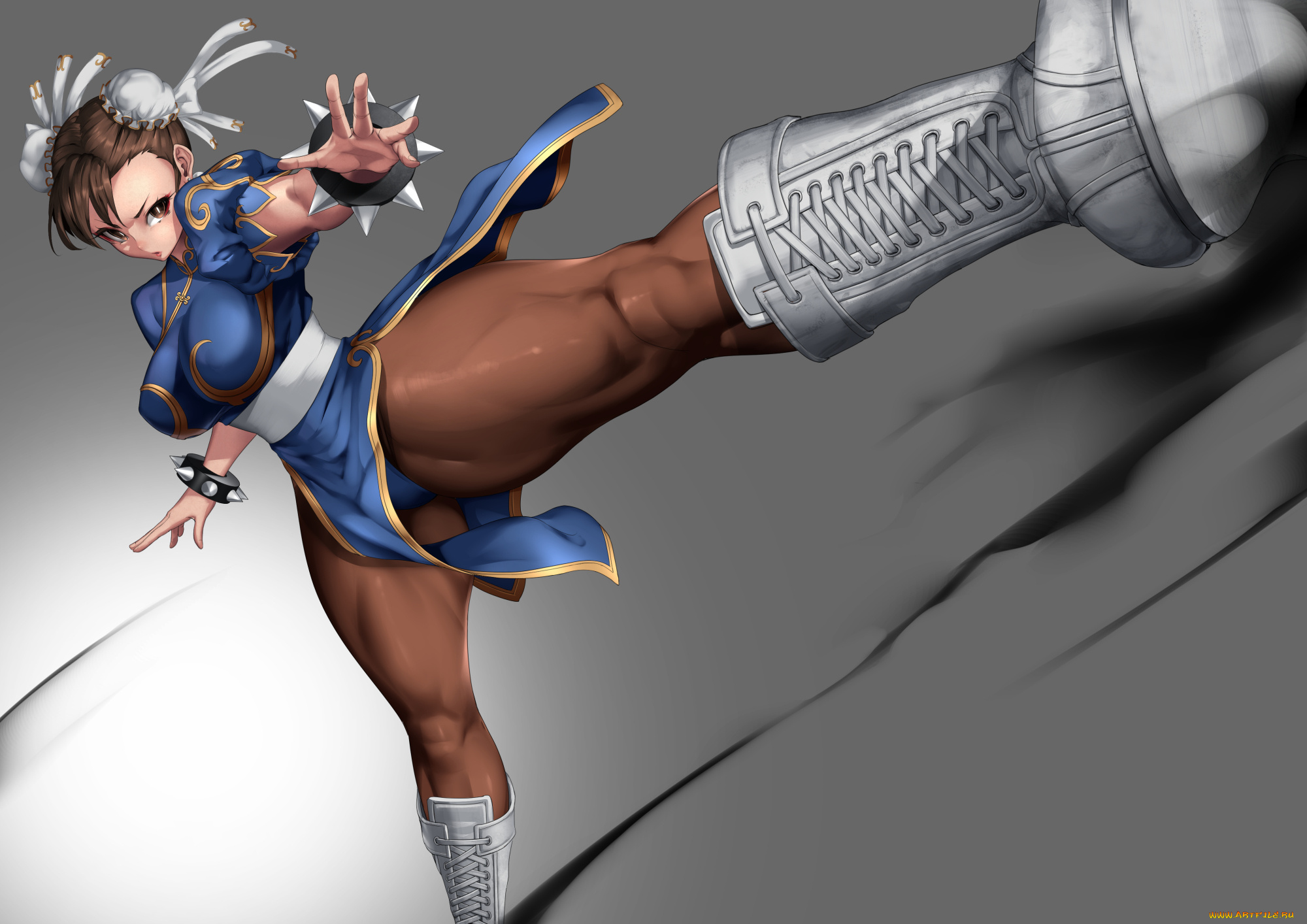 аниме, street, fighter, nekoarashi, chun-li, street, fighter, девушка, арт