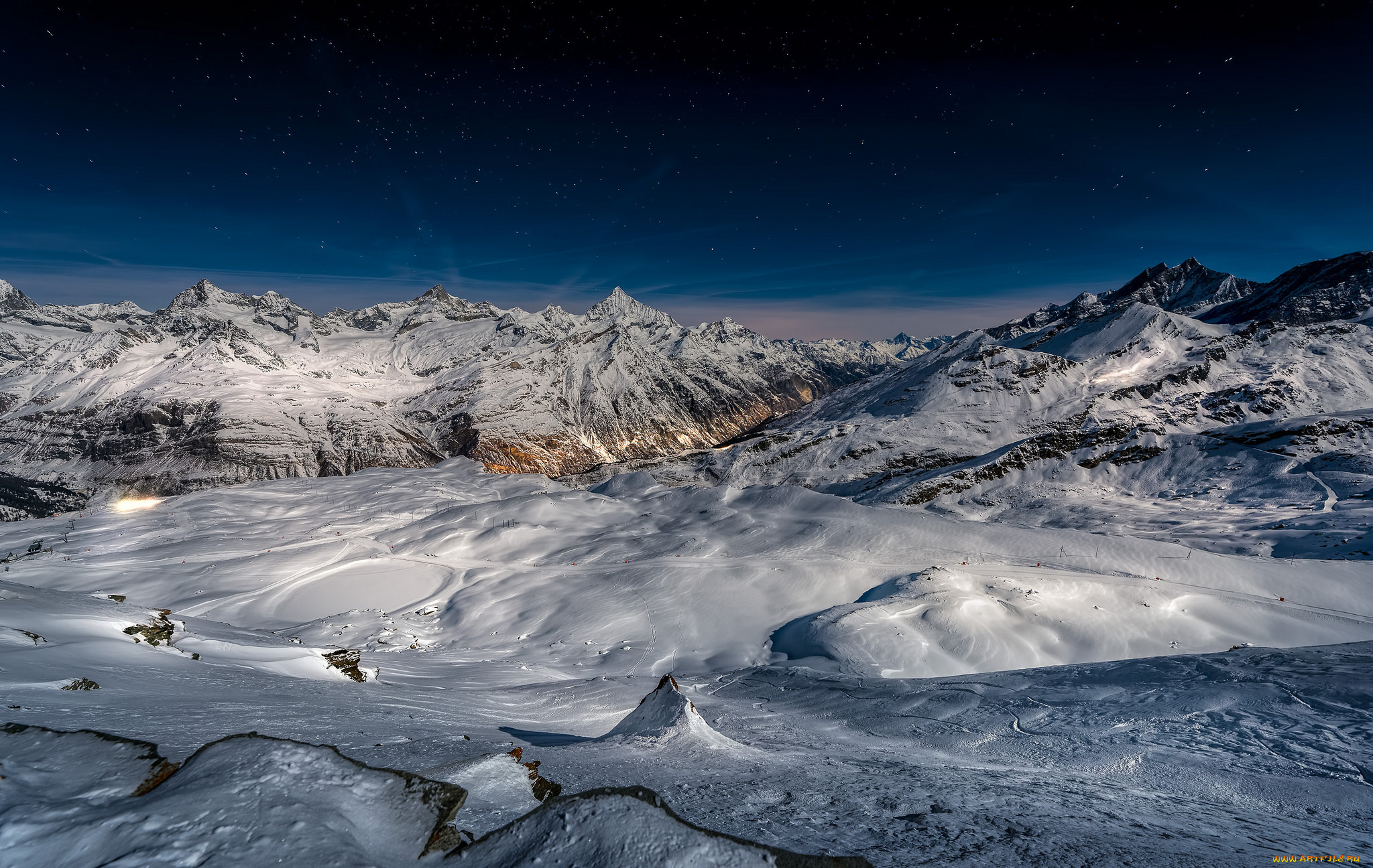 природа, горы, вершины, снега