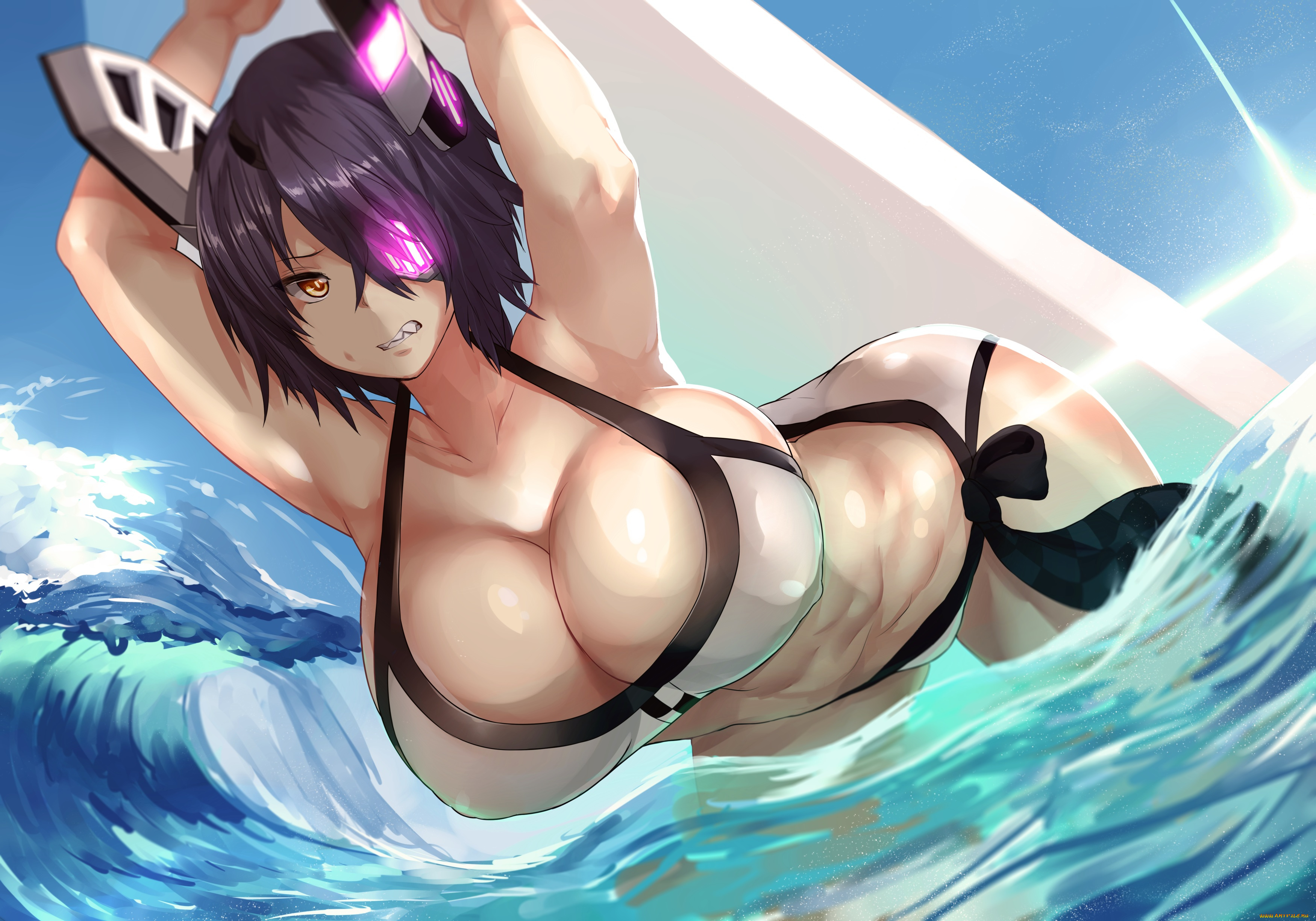аниме, kantai, collection, арт, hewsack, tenryuu, kancolle, kantai, collection, девушка