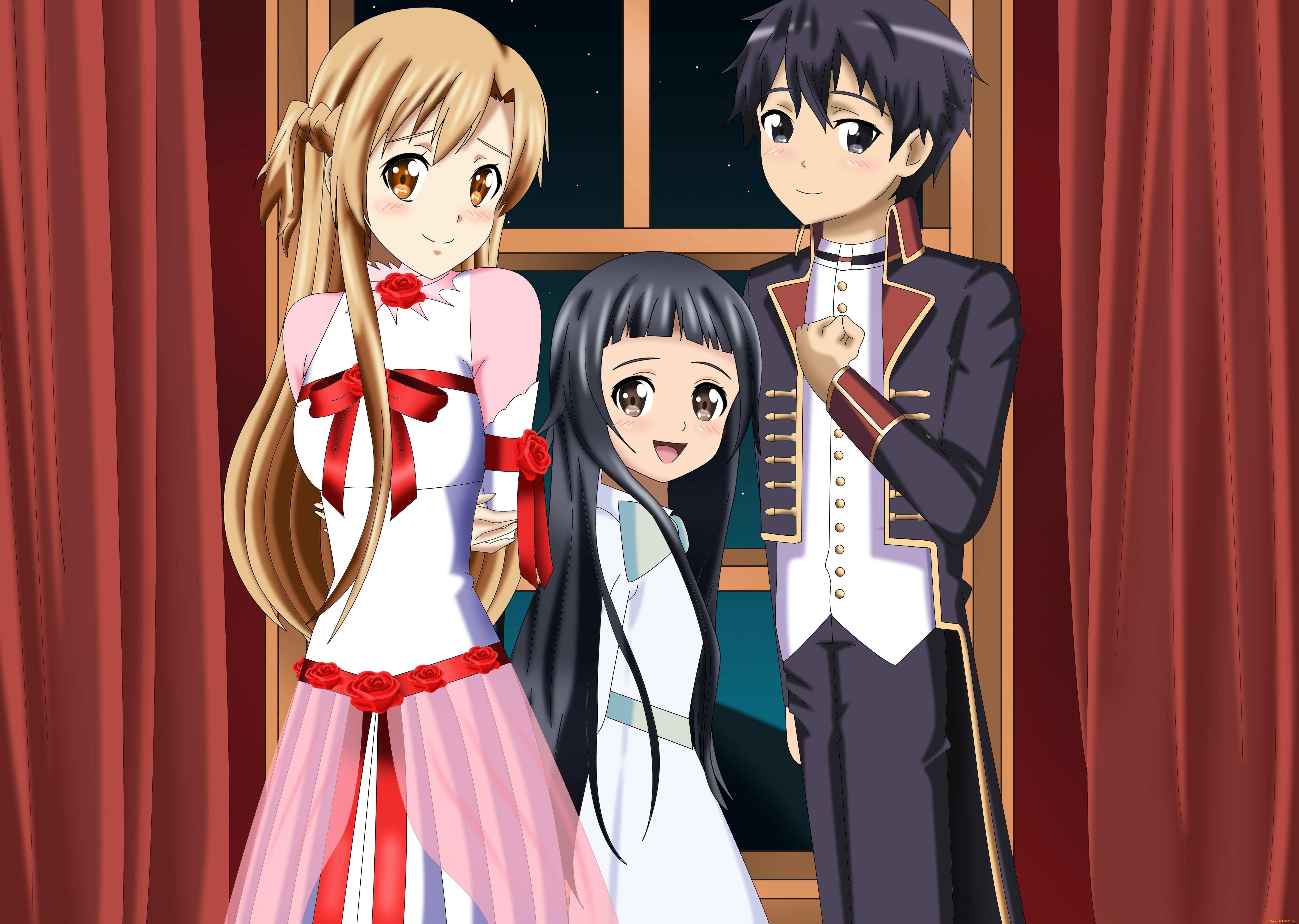 аниме, sword, art, online, фон, взгляд, девушки