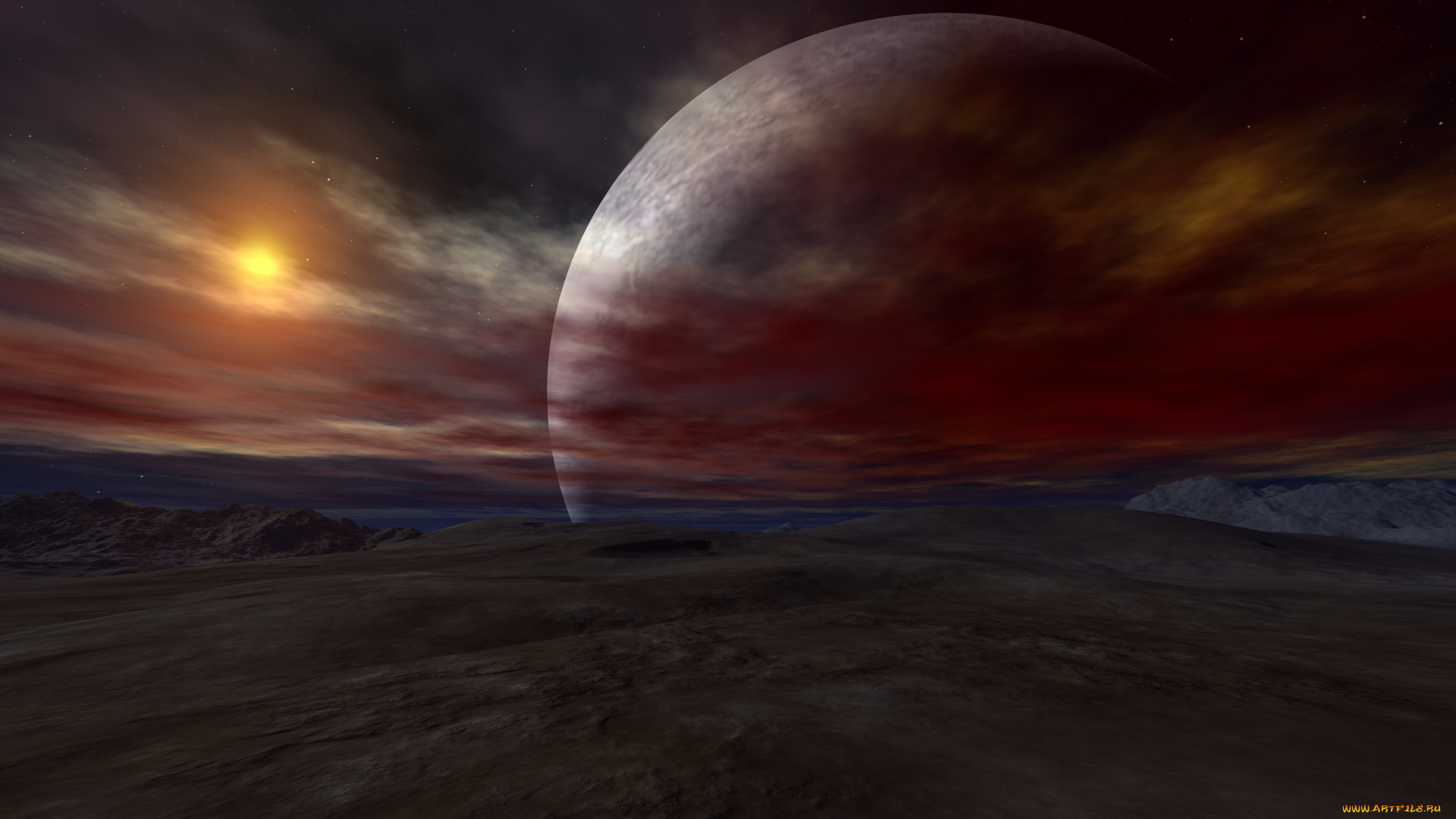 3д, графика, атмосфера, настроение, , atmosphere, , , mood, , поверхность, планета, горы, река