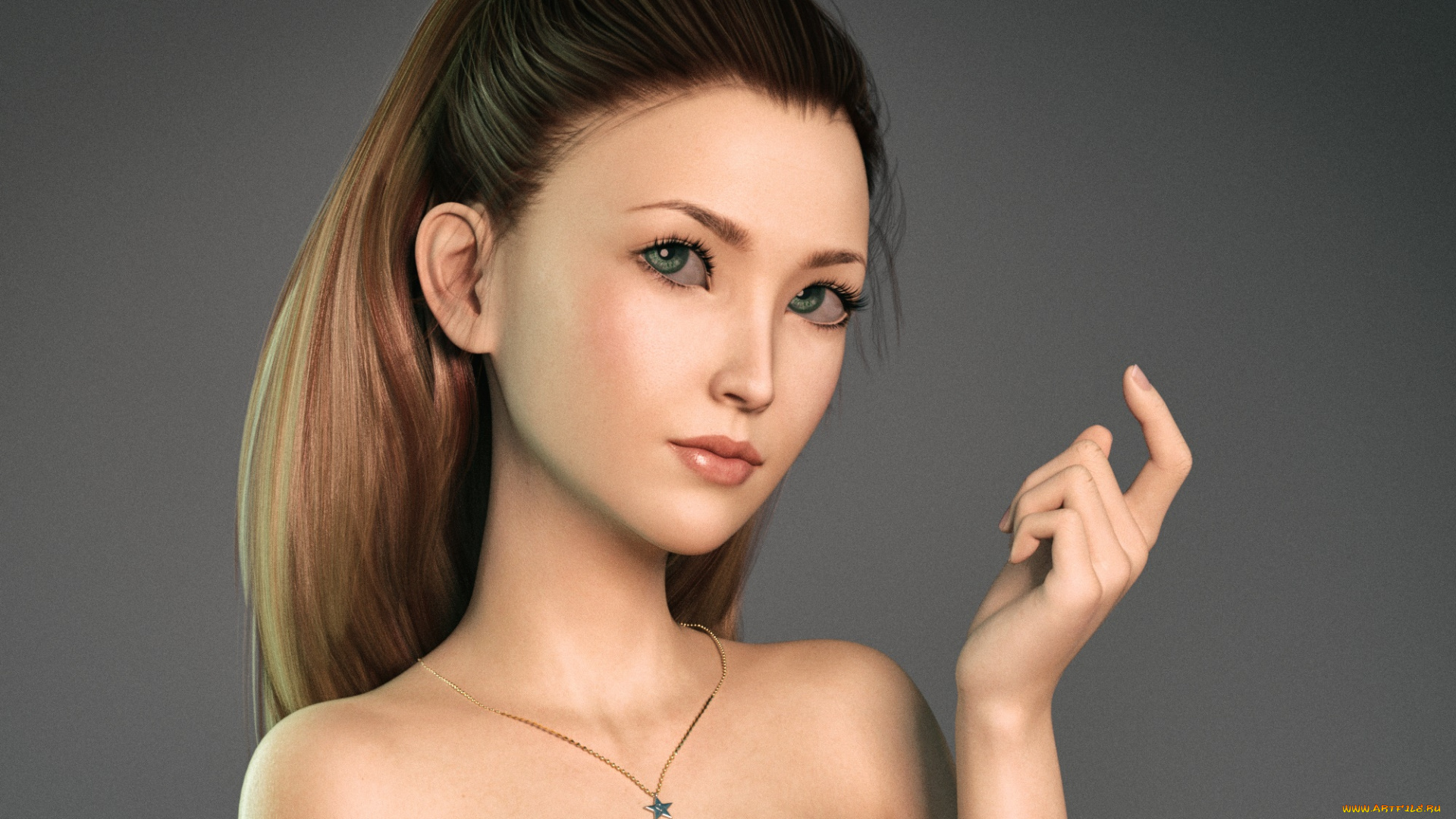 3д, графика, портрет, , portraits, девушка, взгляд, фон