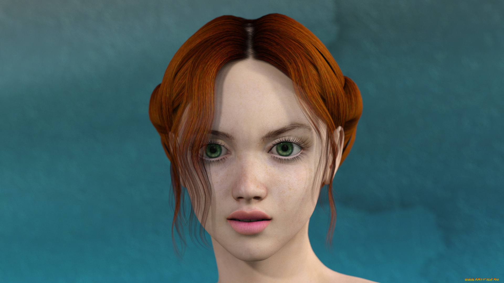 3д, графика, портрет, , portraits, девушка, взгляд, фон