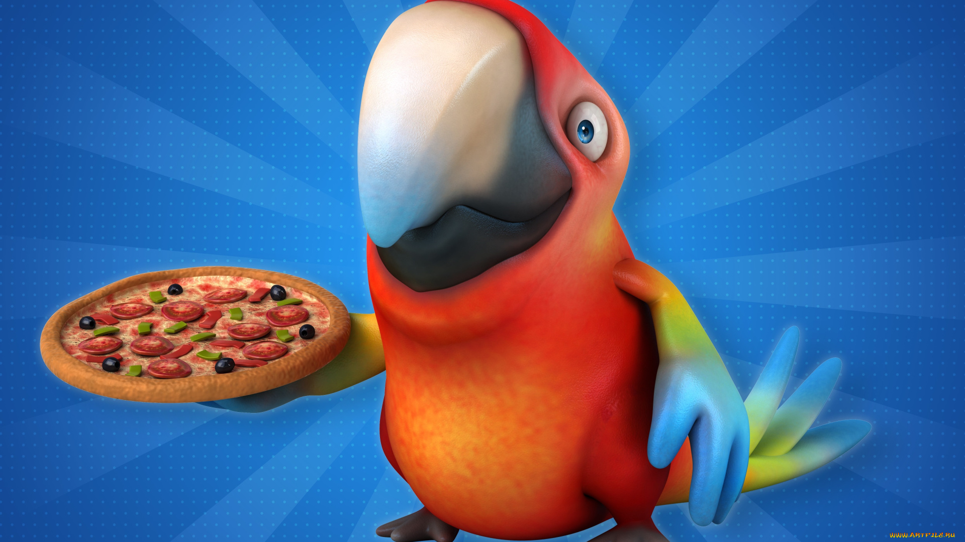 3д, графика, юмор, , humor, попугай