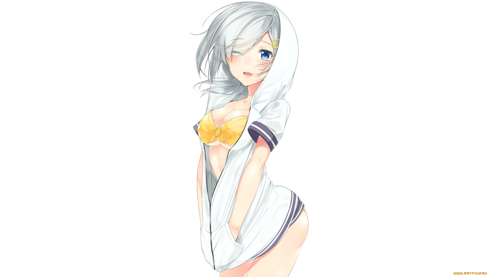 аниме, kantai, collection, hamakaze