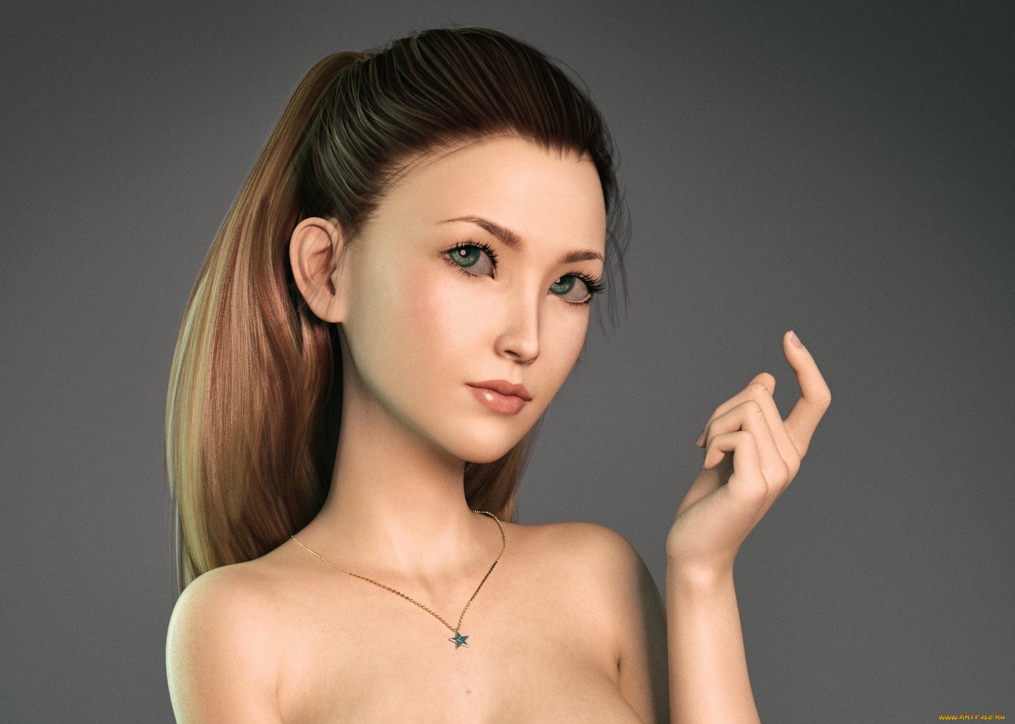 3д, графика, портрет, , portraits, девушка, взгляд, фон