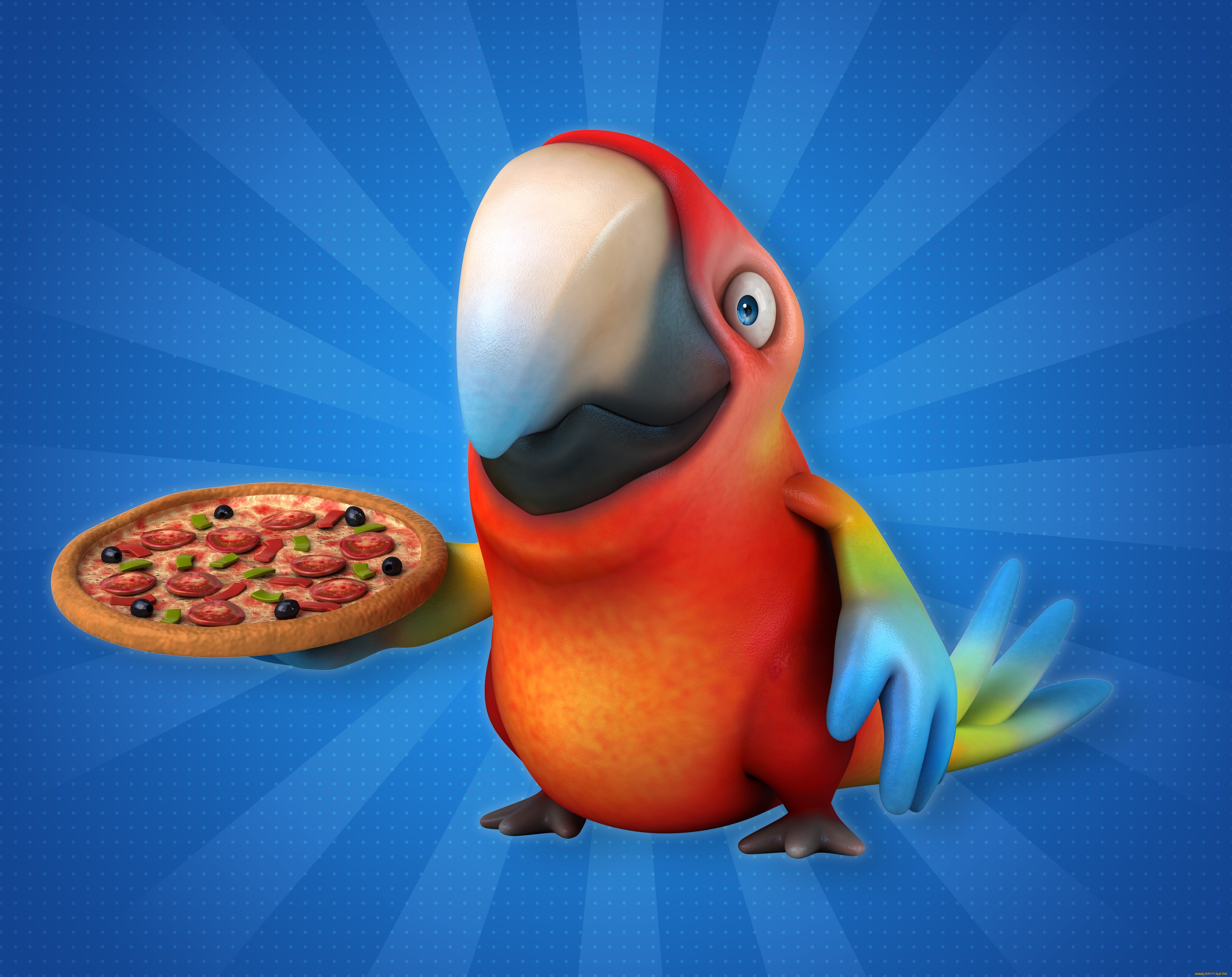 3д, графика, юмор, , humor, попугай