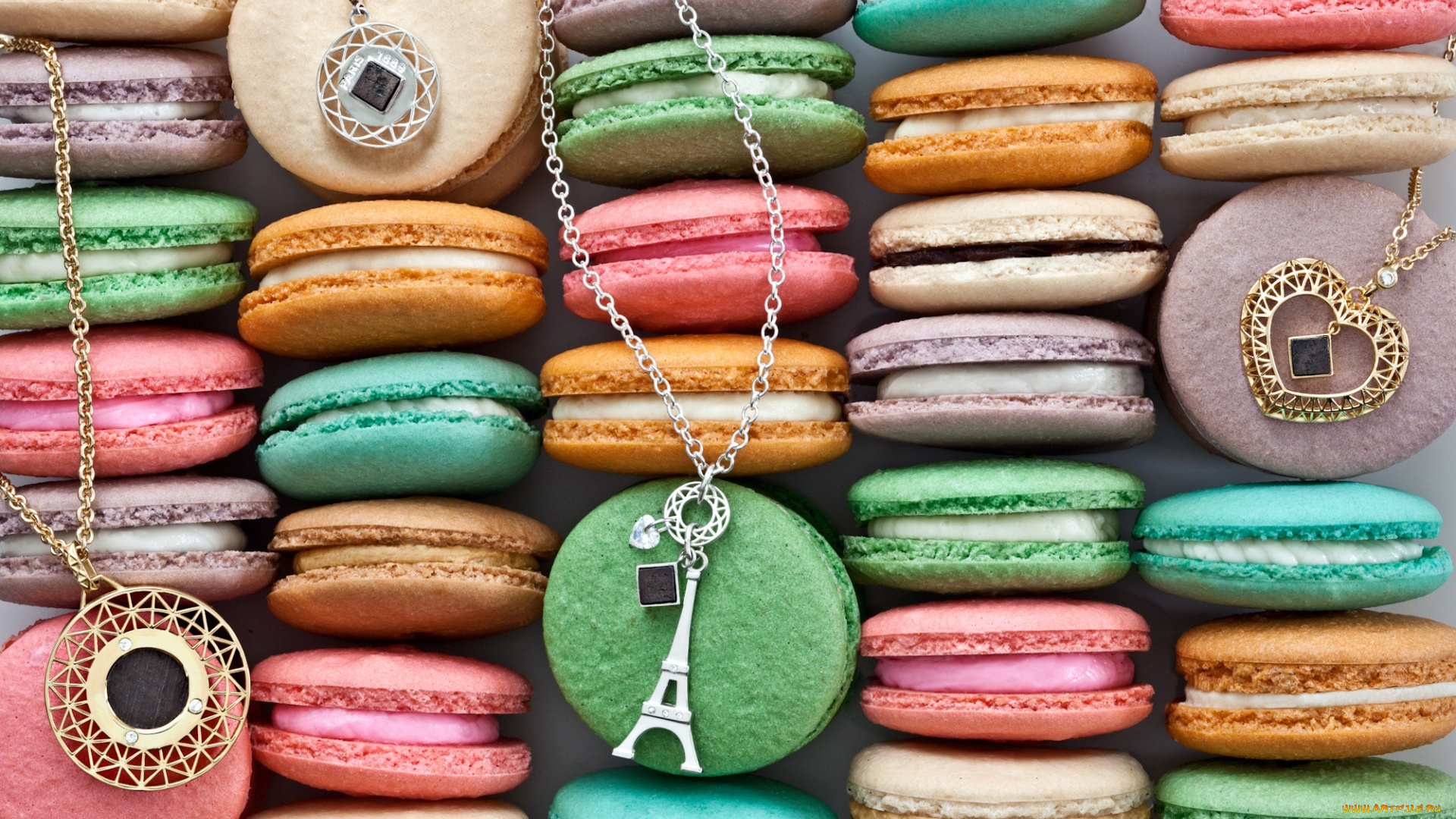 еда, макаруны, кулоны, печенье, украшения