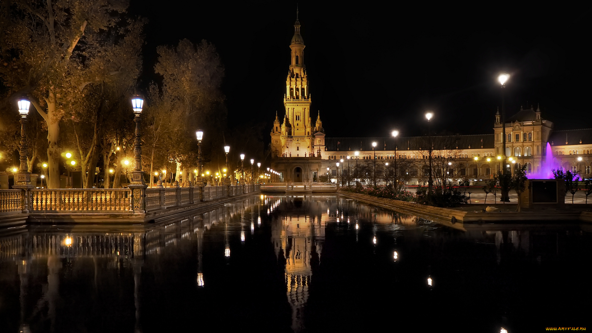 города, -, огни, ночного, города, простор