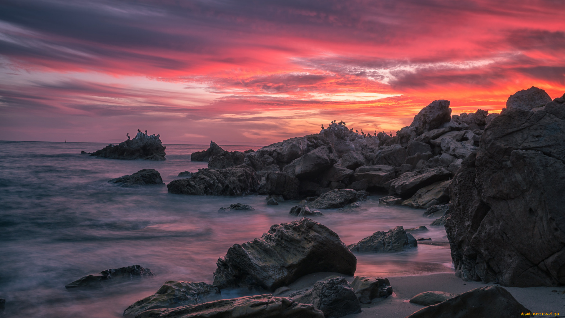 природа, побережье, простор