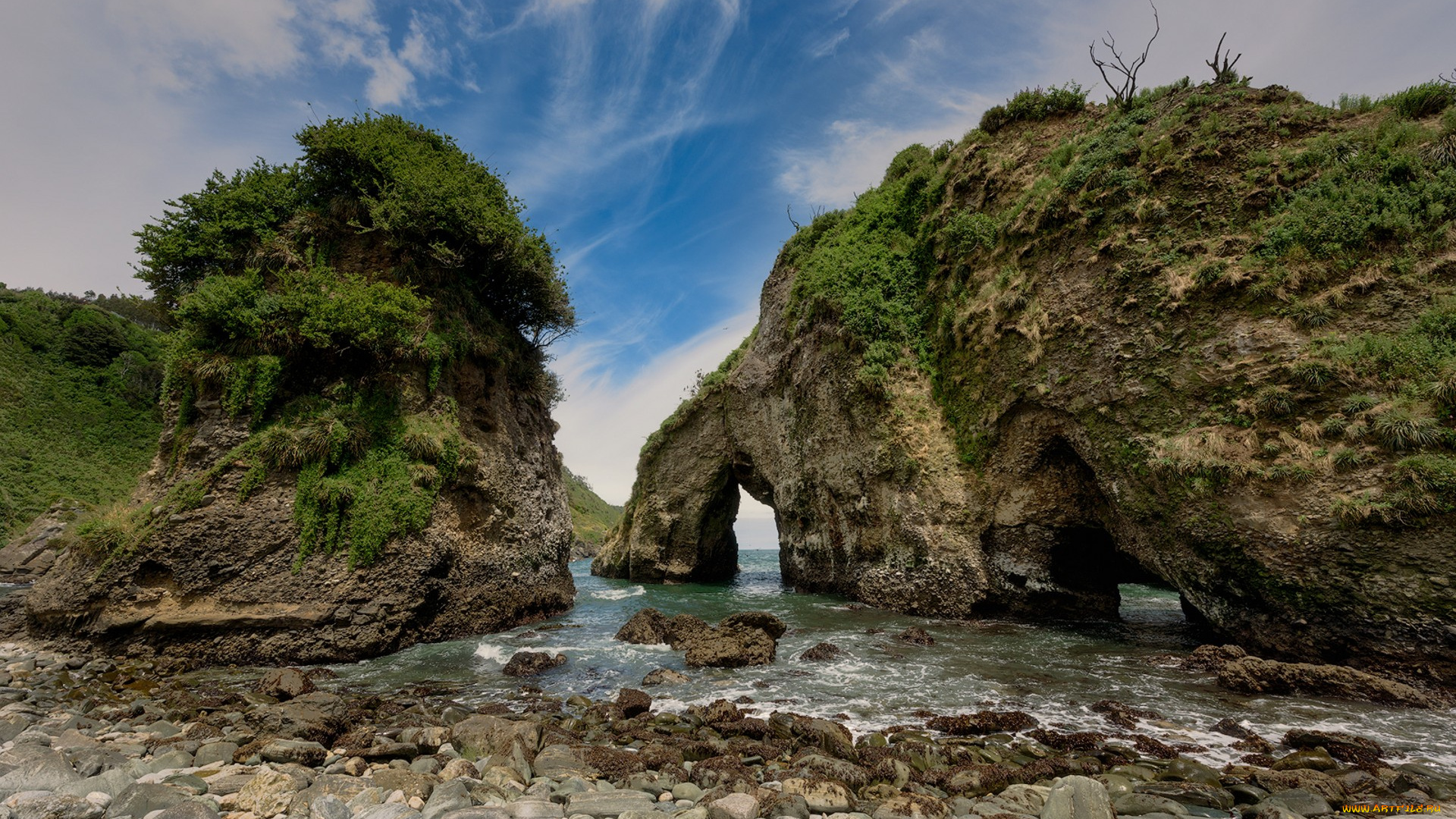 природа, побережье, простор