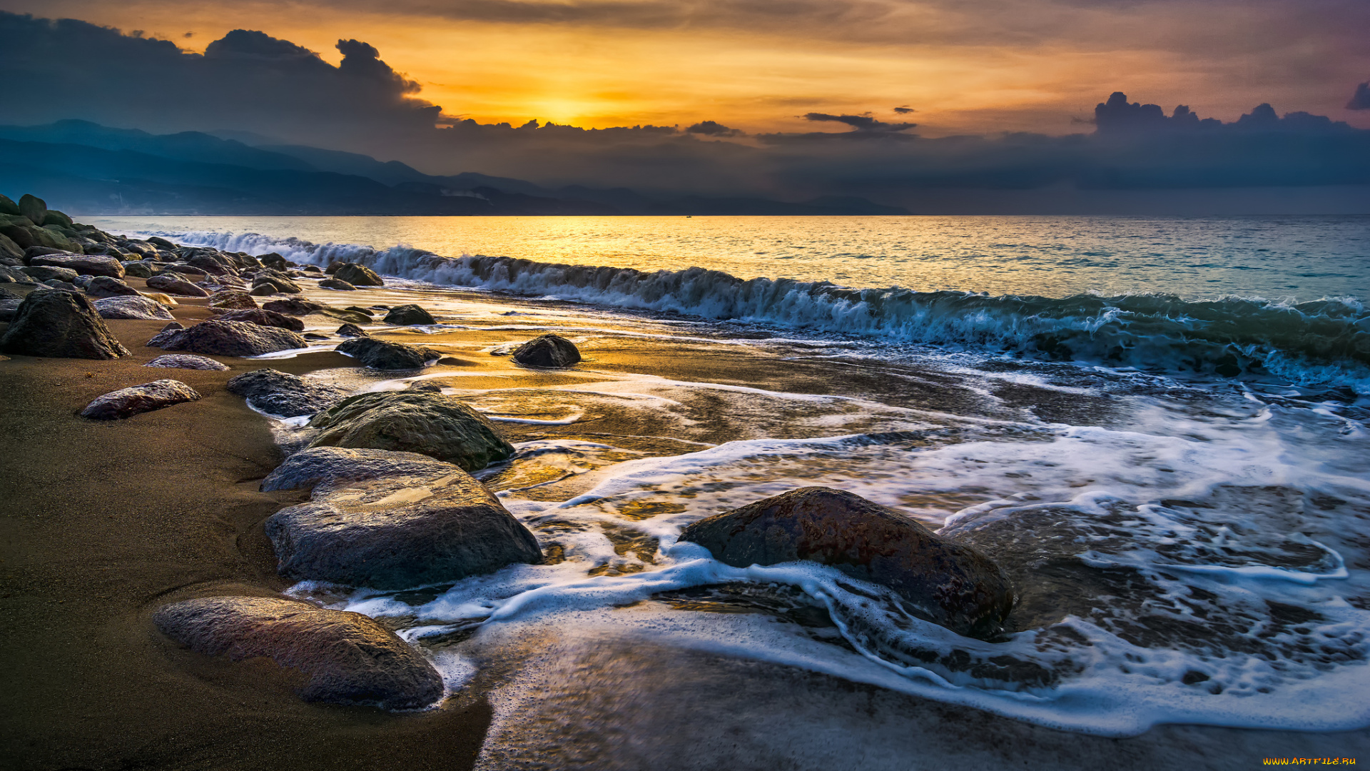 природа, побережье, простор