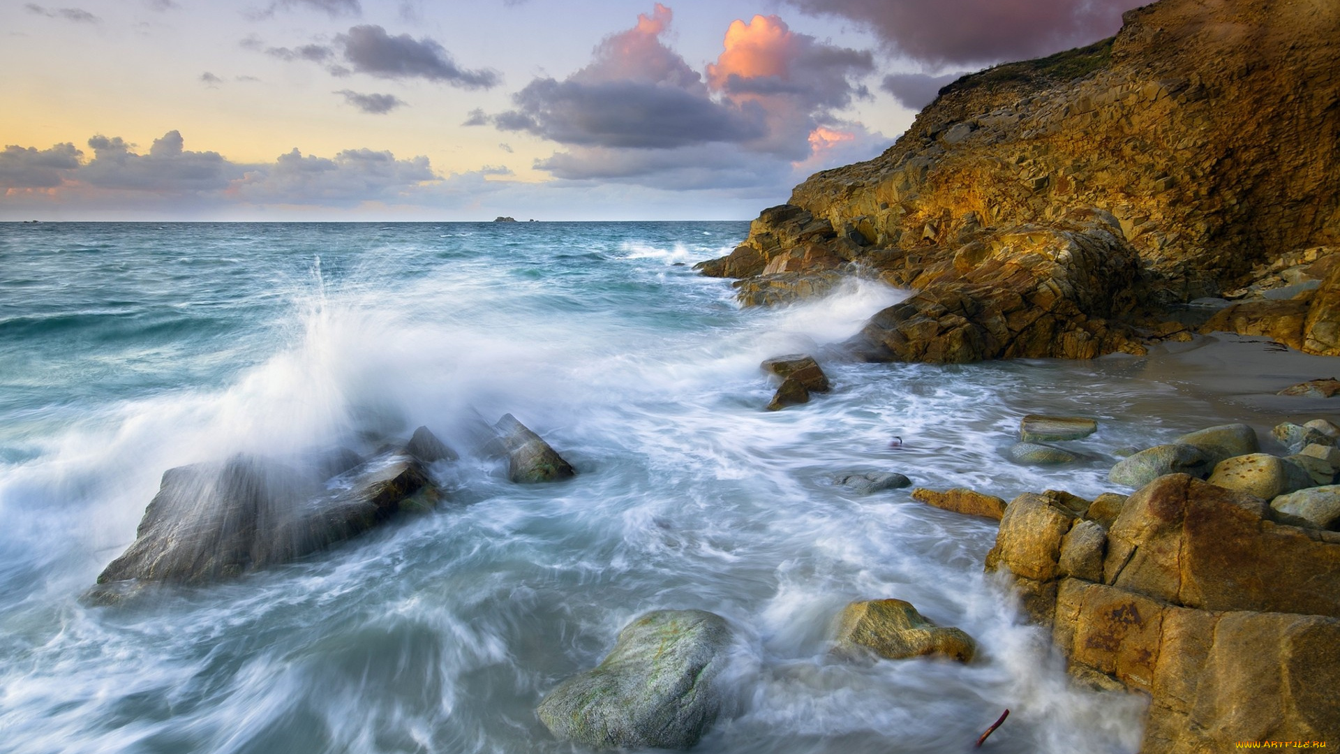 природа, побережье, простор