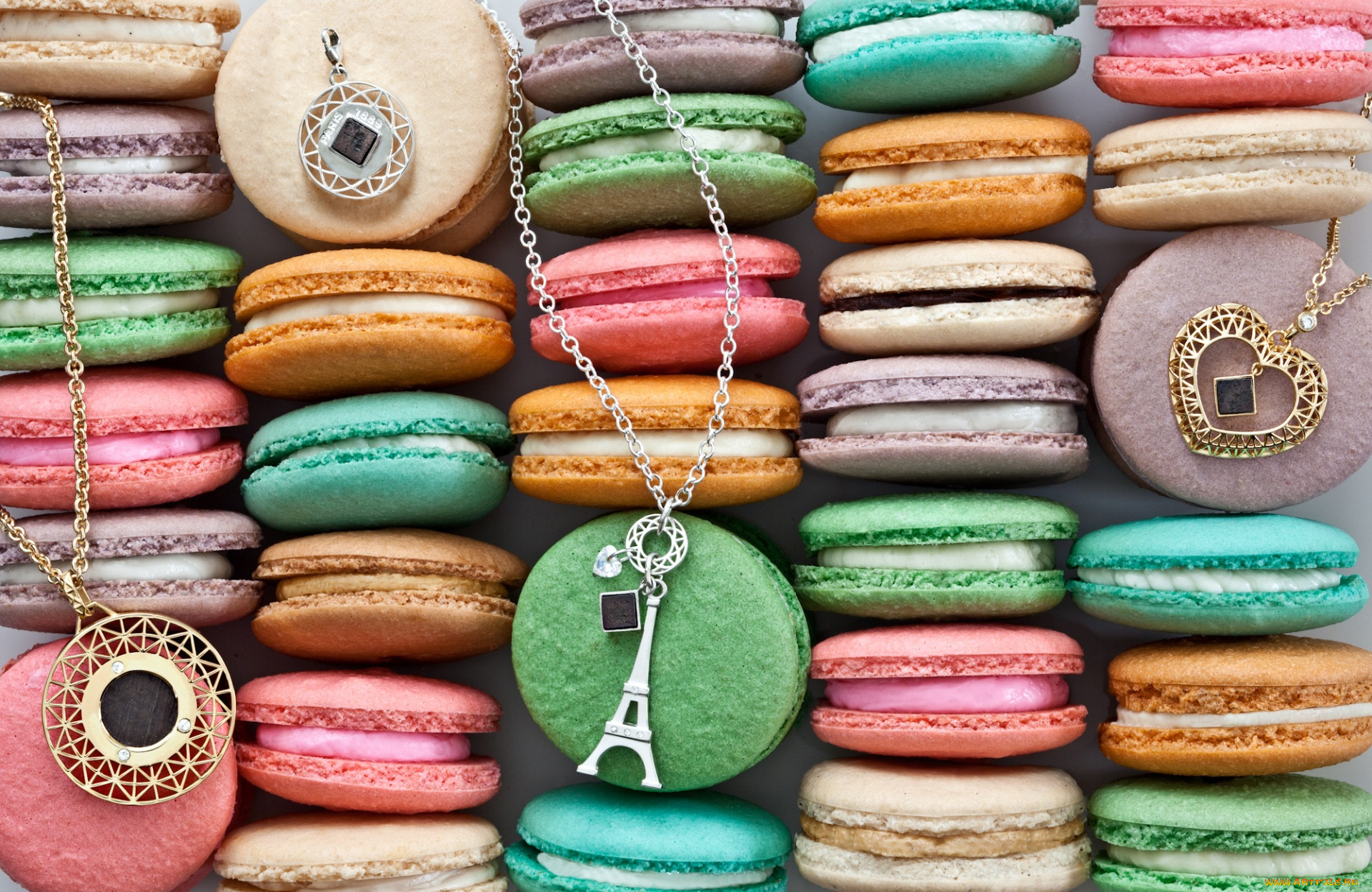 еда, макаруны, кулоны, печенье, украшения