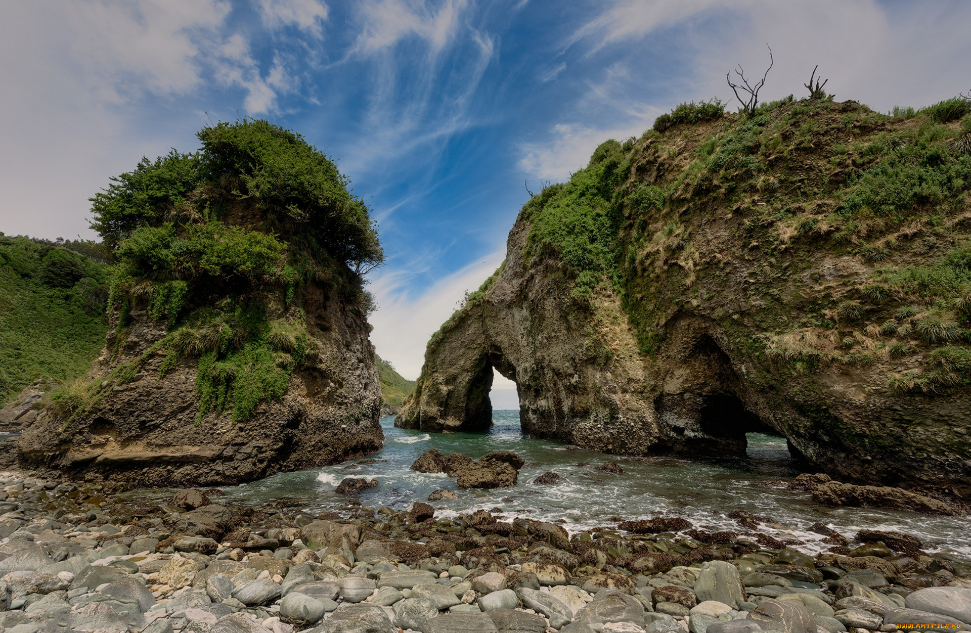 природа, побережье, простор