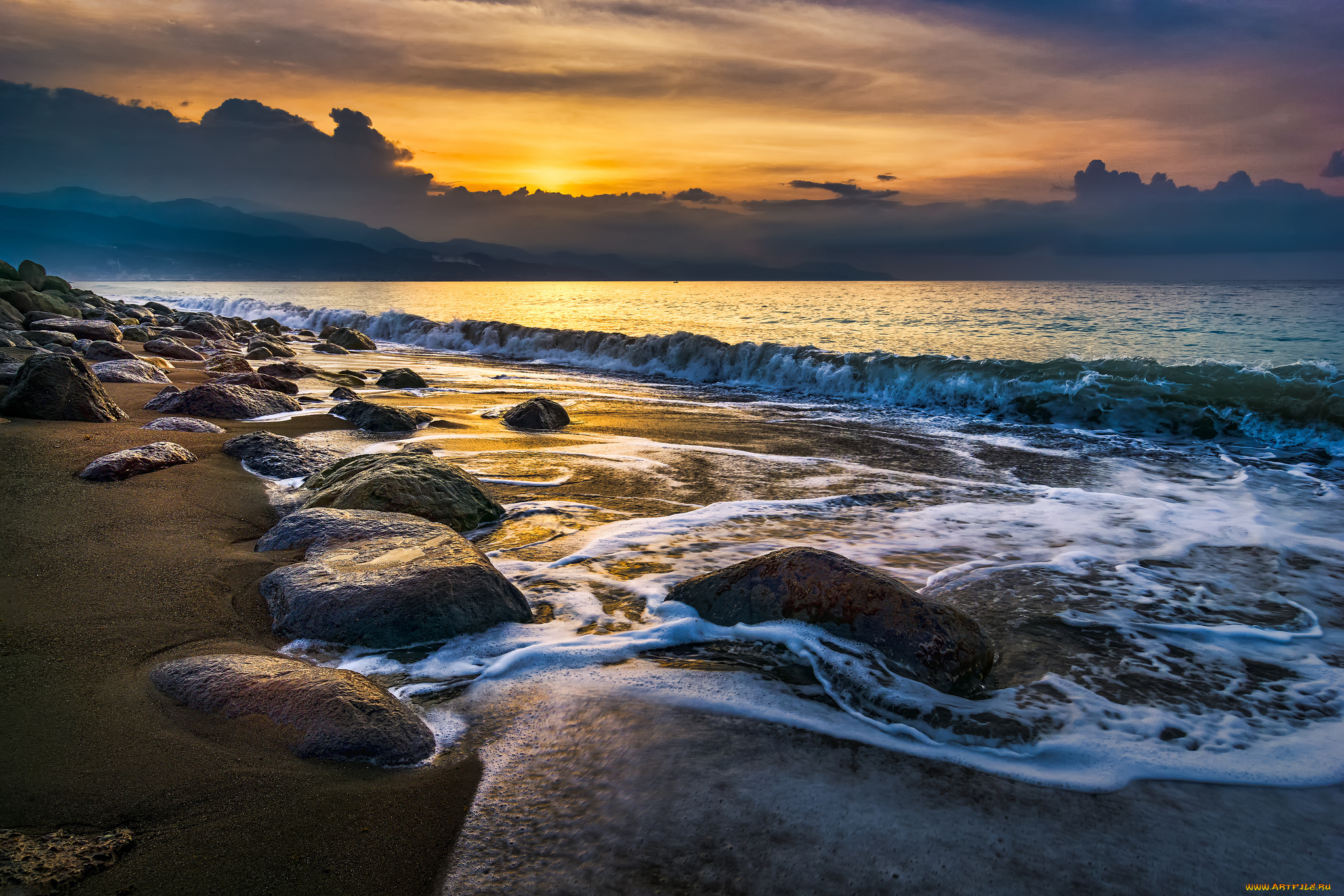 природа, побережье, простор