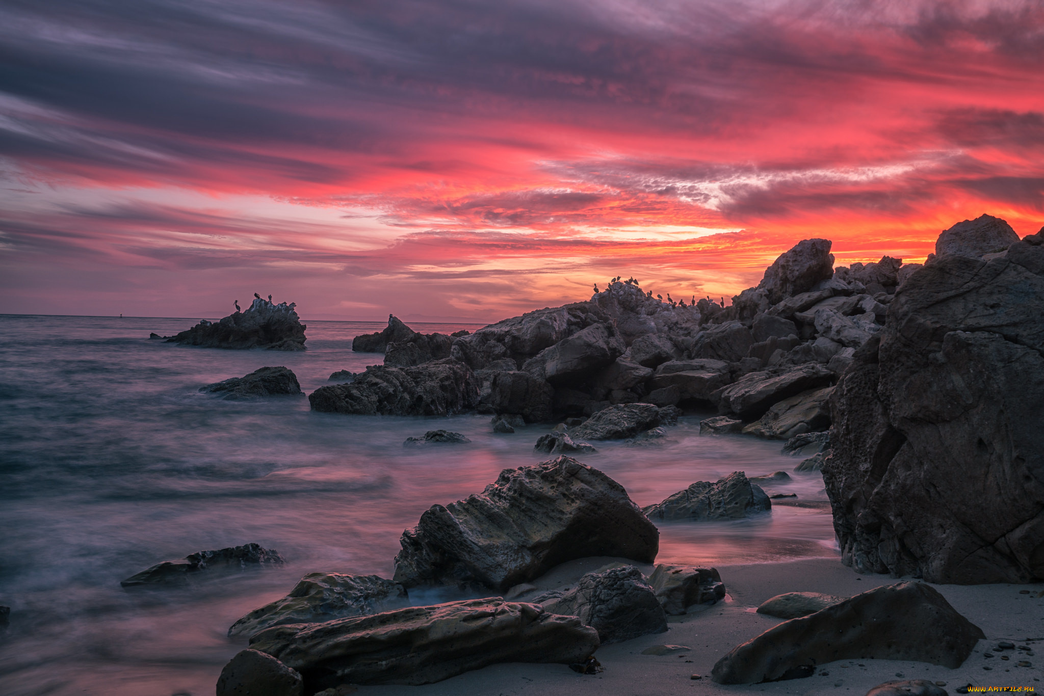 природа, побережье, простор