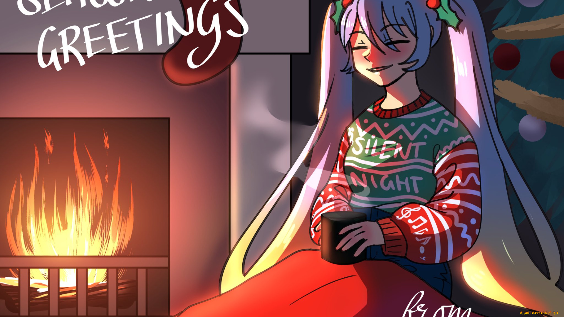 видео, игры, league, of, legends, девочка, плед, камин, чашка