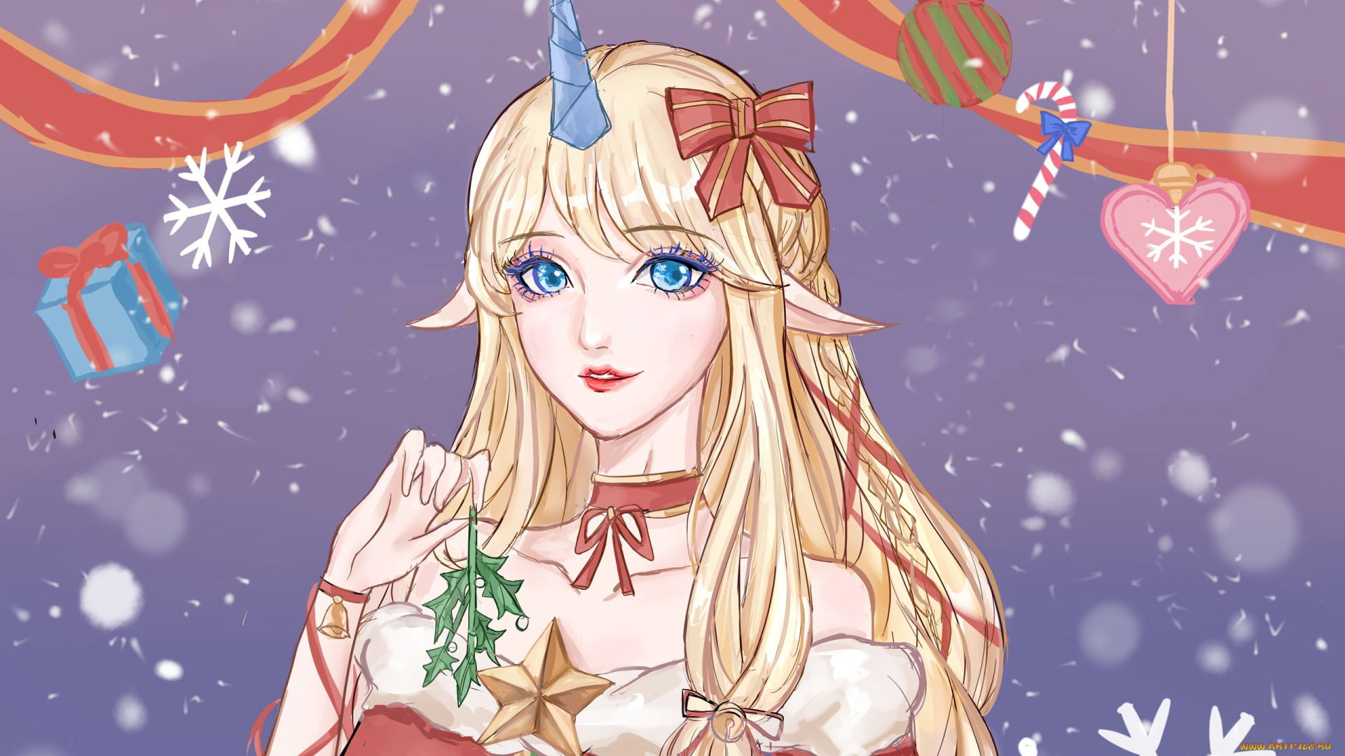 видео, игры, league, of, legends, soraka, украшения, снежинки