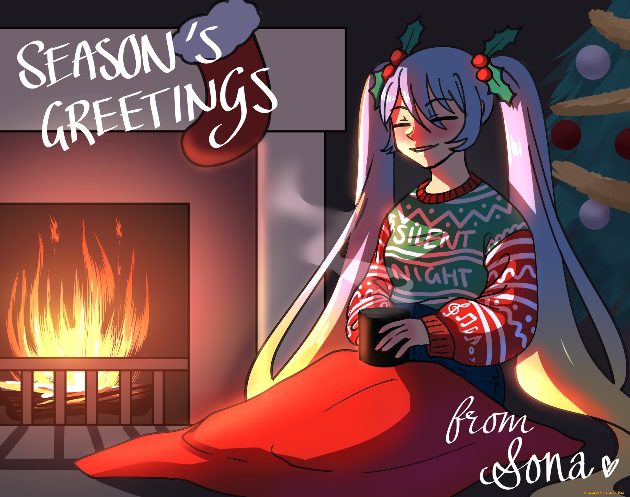 видео, игры, league, of, legends, девочка, плед, камин, чашка