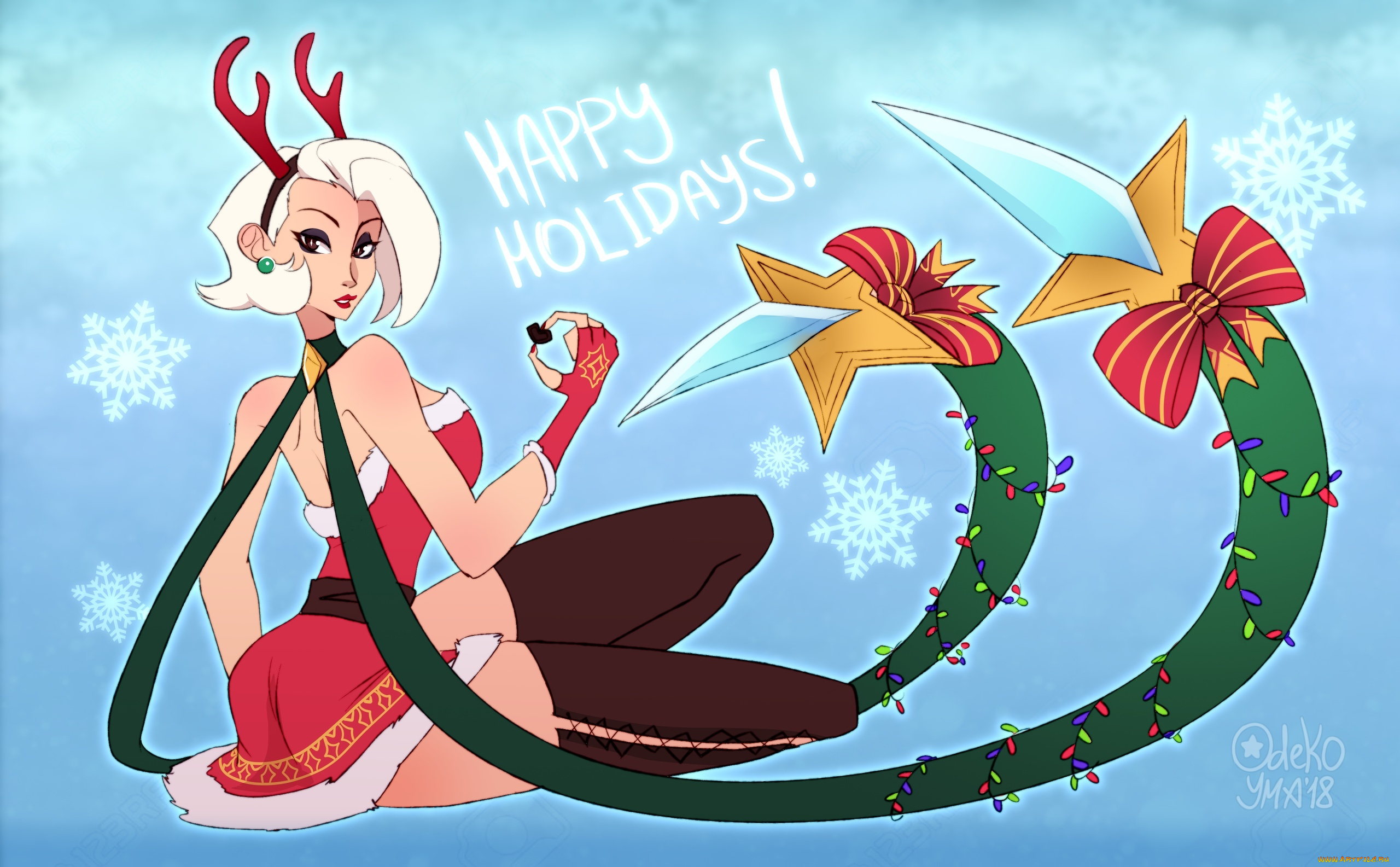 видео, игры, league, of, legends, девушка, рога, поздравление