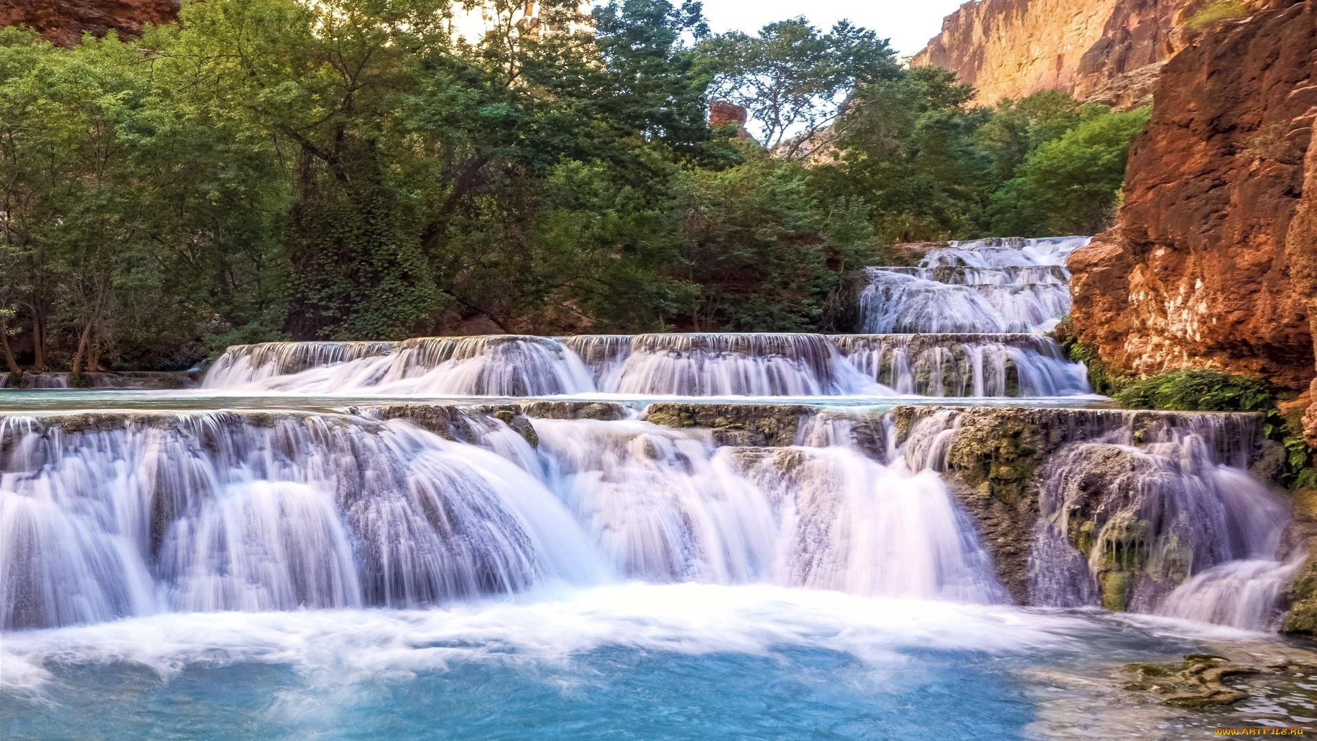 beaver, falls, arizona, природа, водопады, beaver, falls