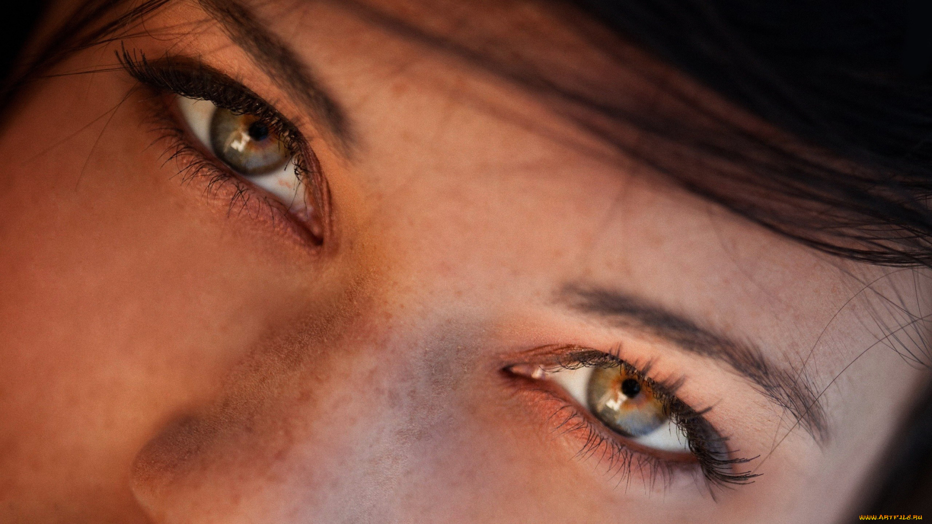 разное, глаза, серые, веснушки