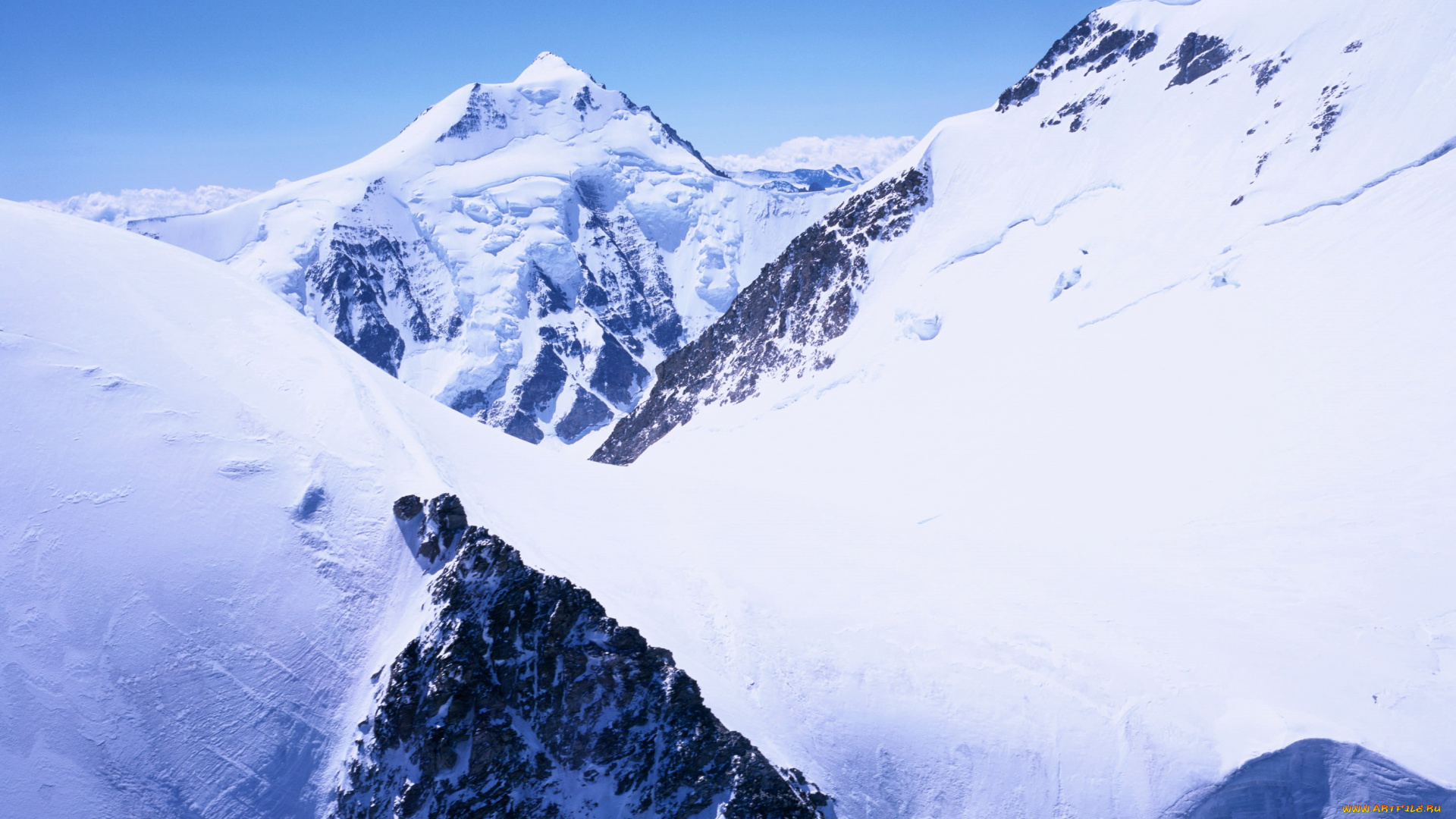 природа, горы, снег