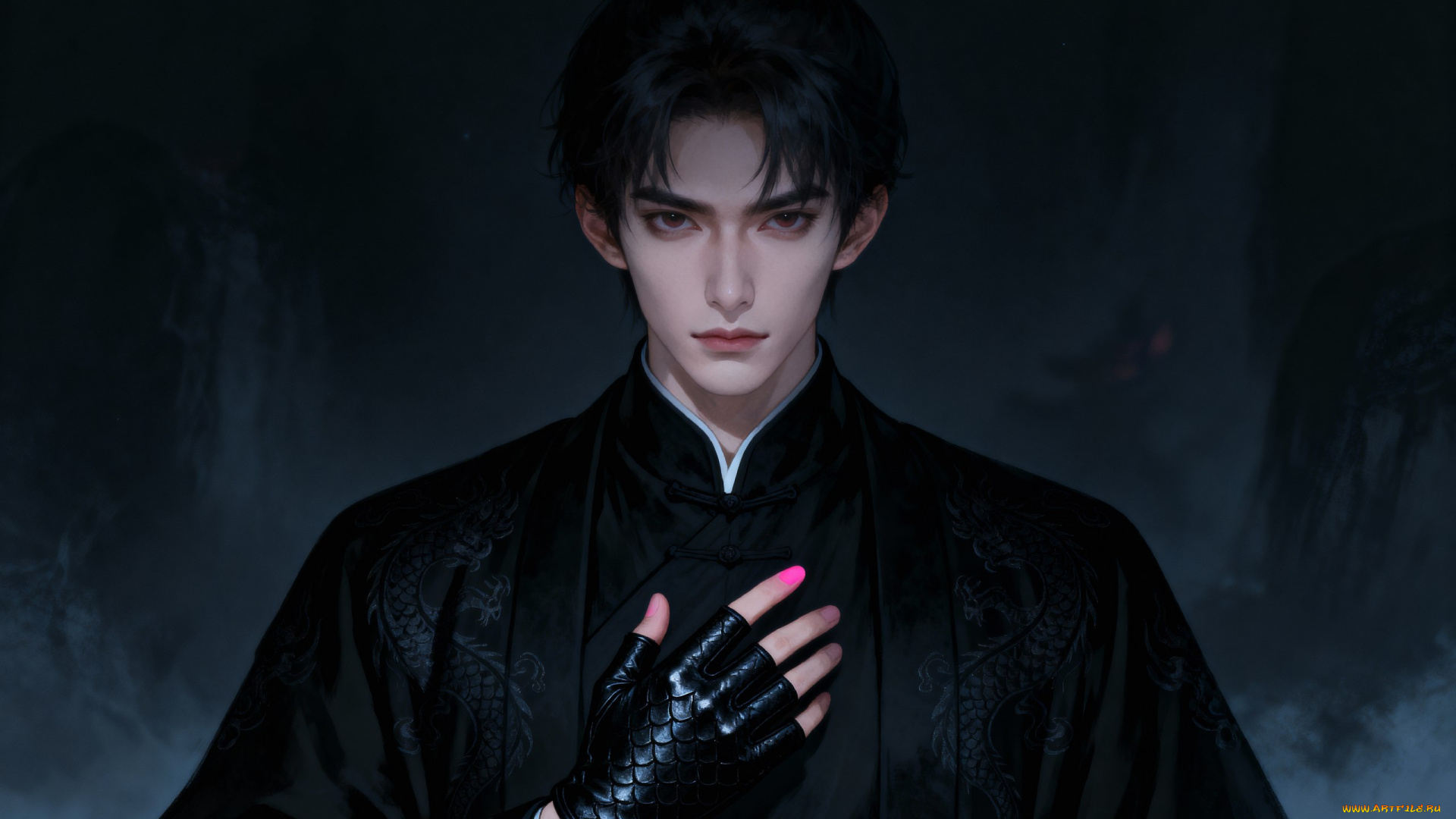 маникюр, от, нейросети, рисованное, люди, парень