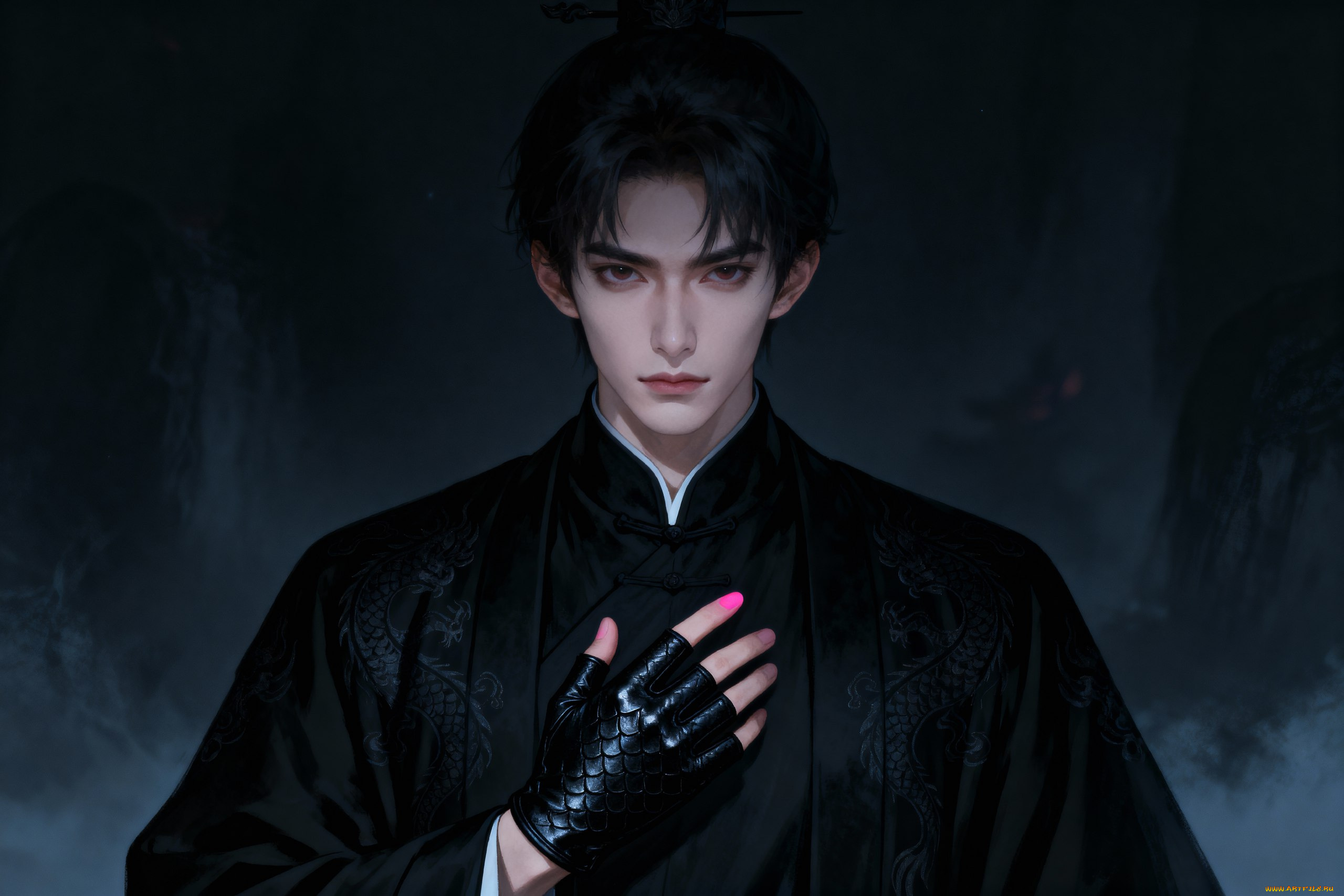 маникюр, от, нейросети, рисованное, люди, парень