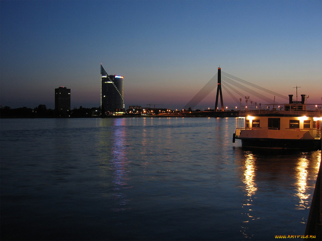 города, огни, ночного