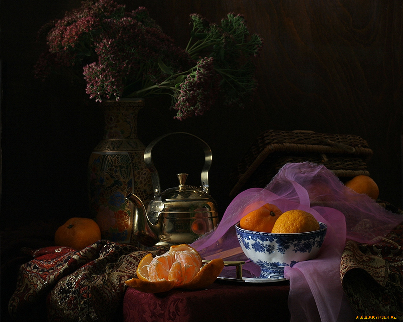 ира, быкова, натюрморт, розовой, тканью, еда