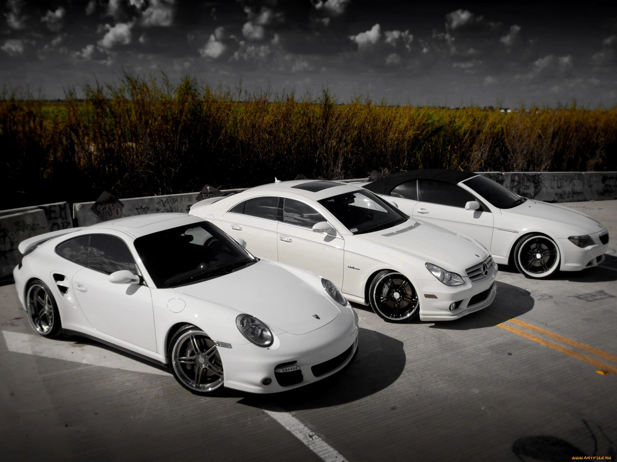 автомобили, разные, вместе