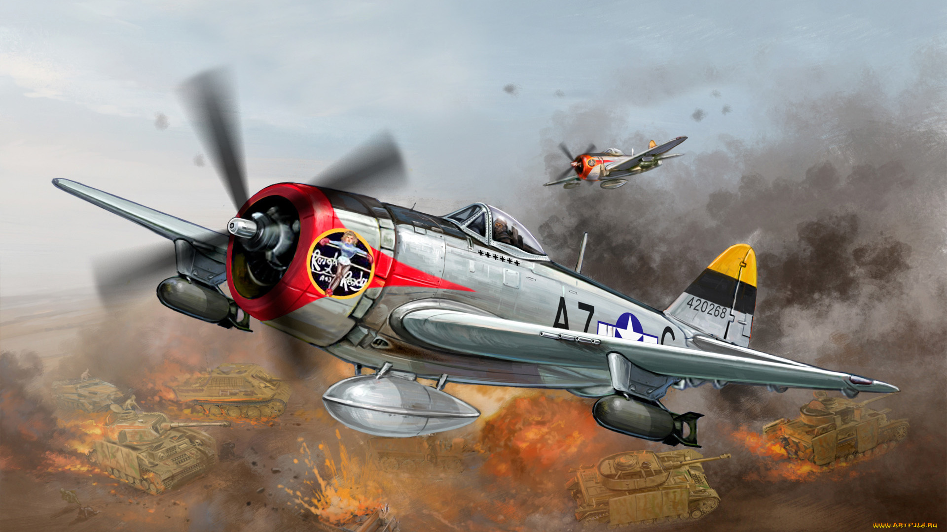 47, thunderbolt, авиация, 3д, рисованые, graphic, бомбардировщик, сша, ввс, истребитель