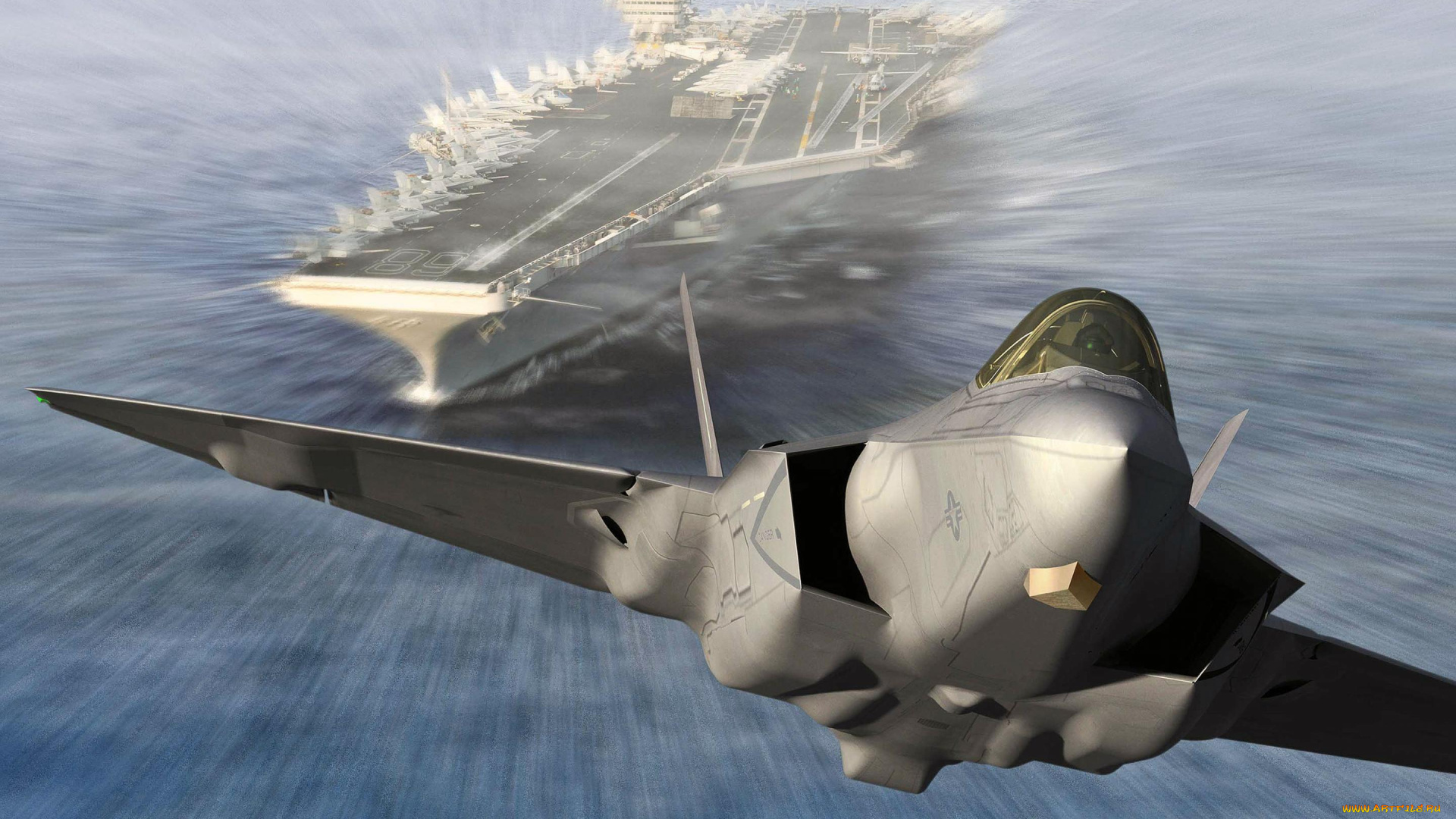 авиация, 3д, рисованые, graphic, авианосец, палубный, взлет, истребитель