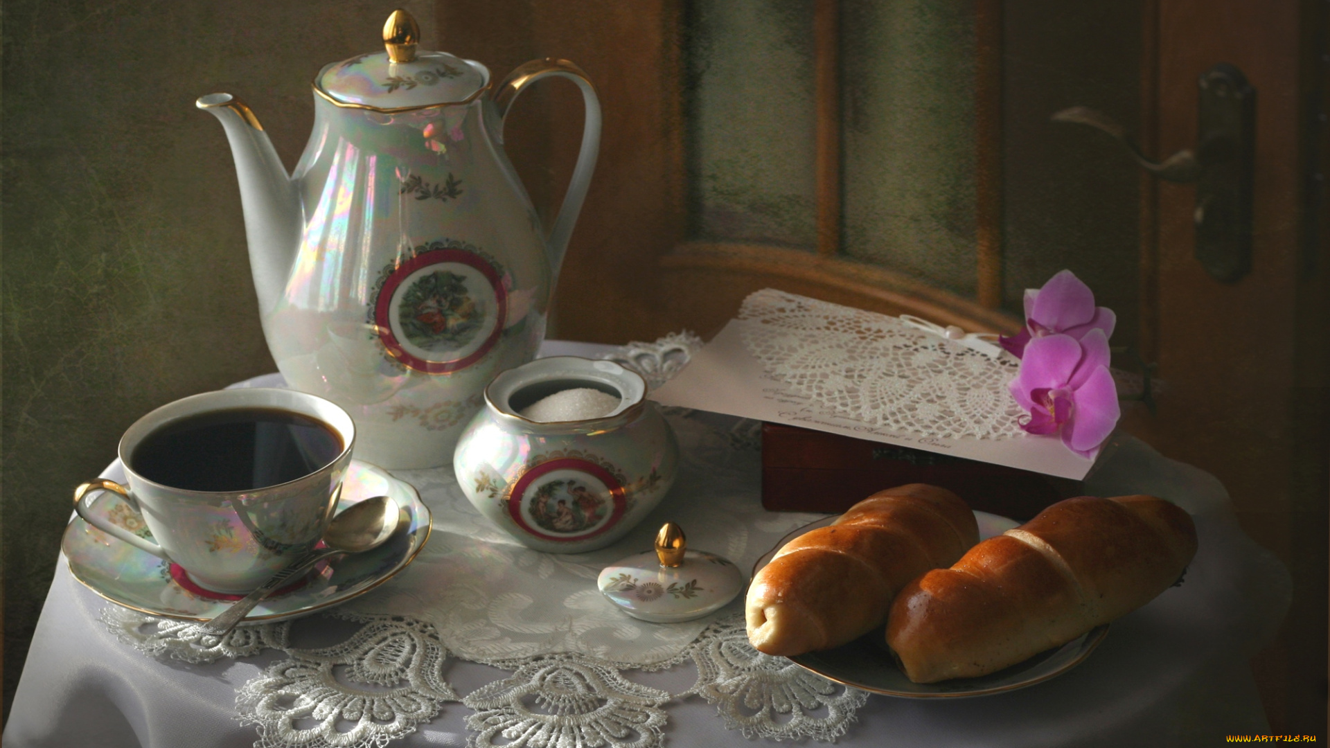 еда, натюрморт, булочки, чай, сахар