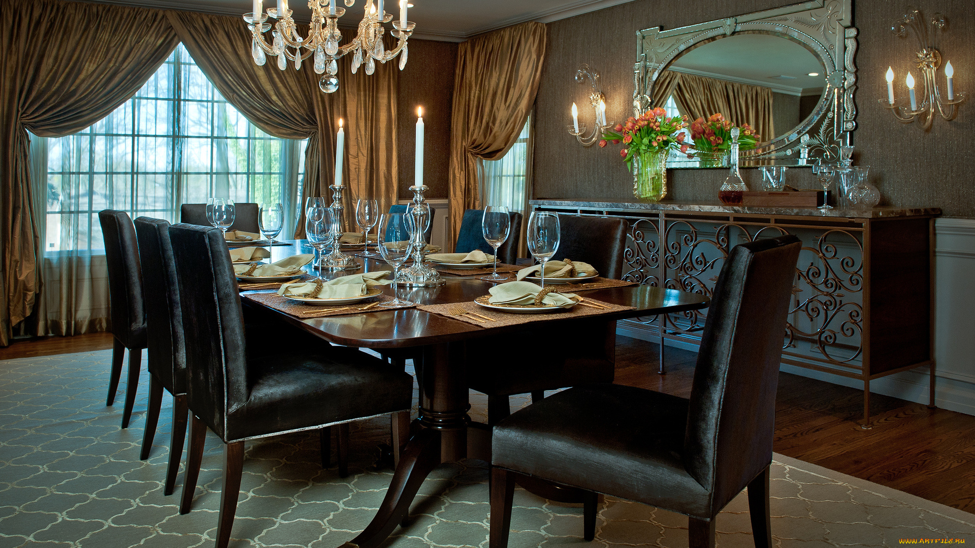 интерьер, столовая, комната, стиль, дом, дизайн