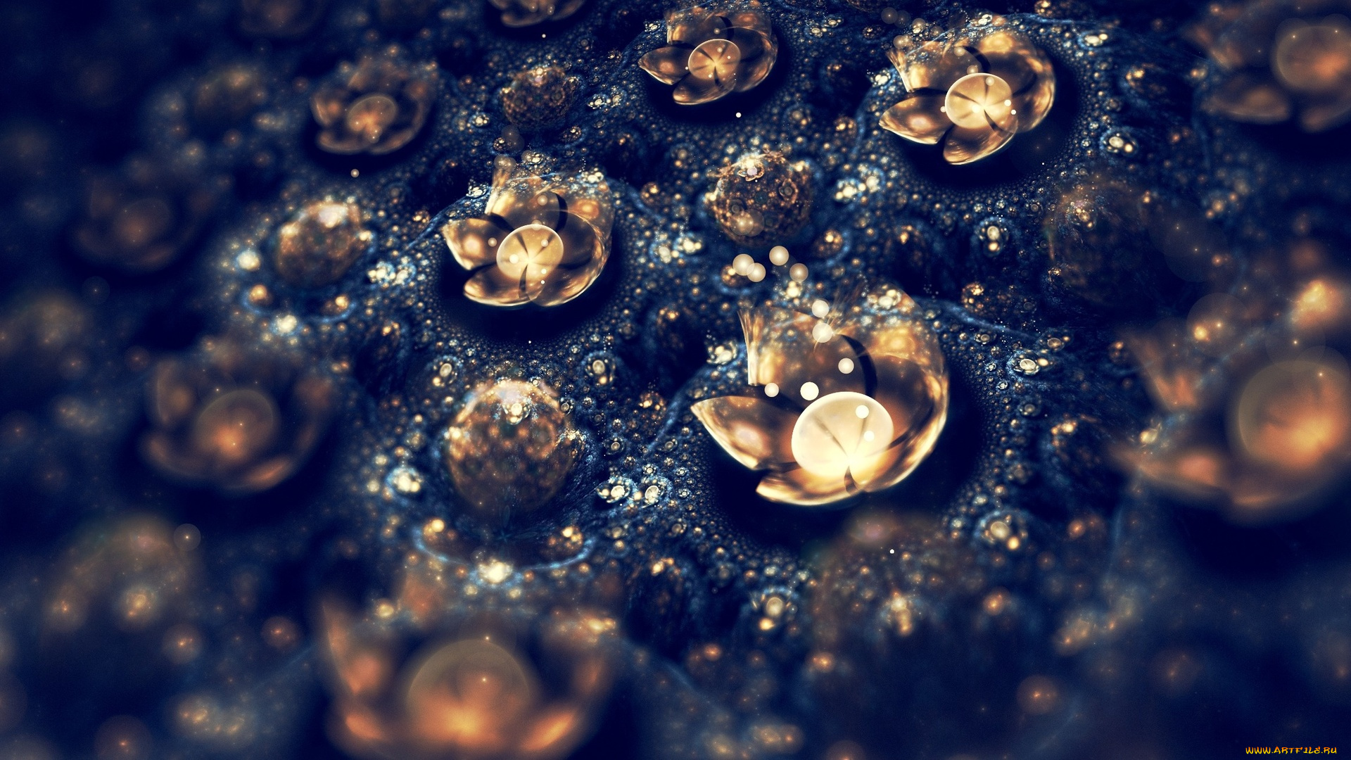 разное, компьютерный, дизайн, неон, фокус, цветы