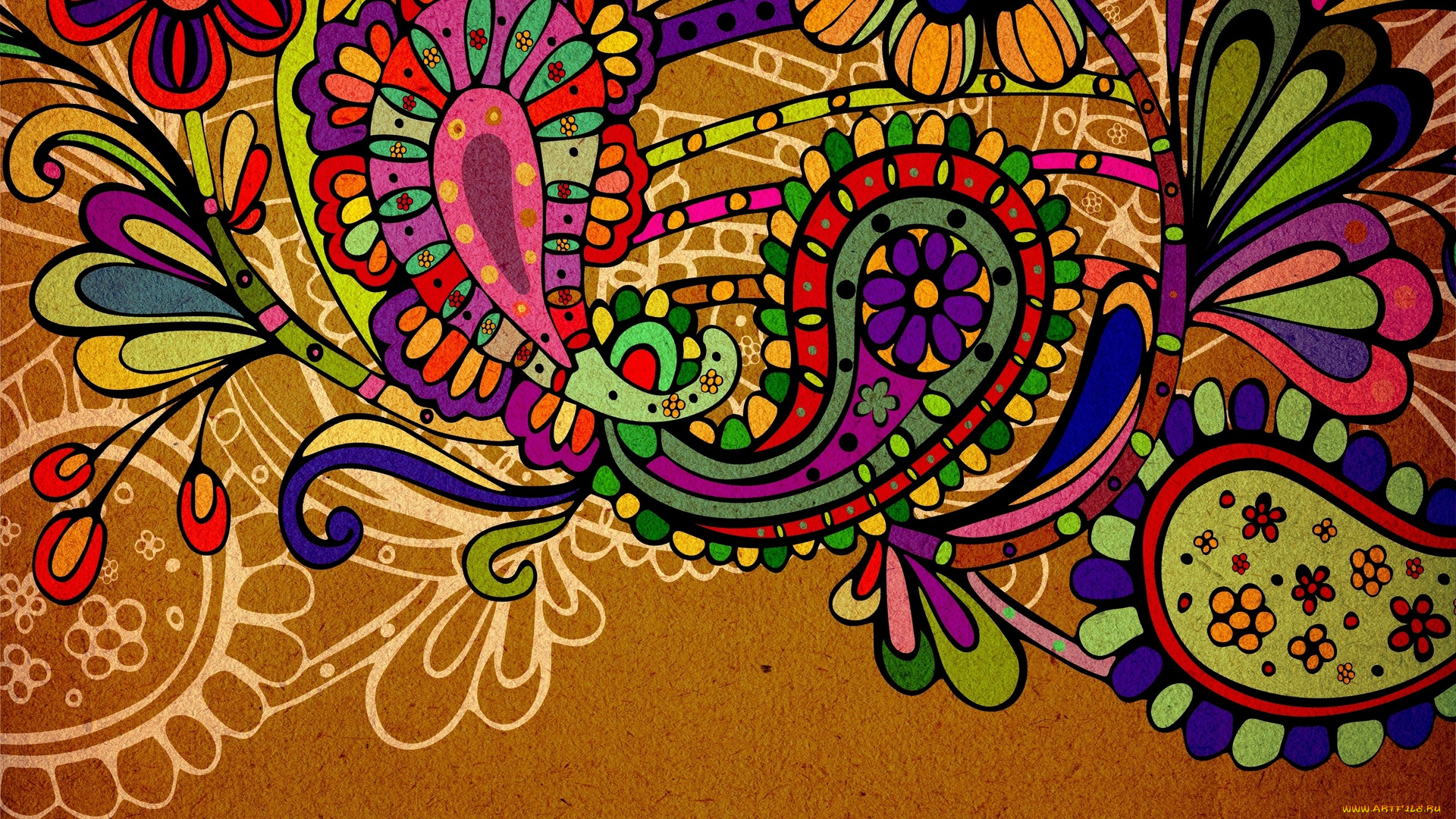 векторная, графика, узоры, текстура, индия