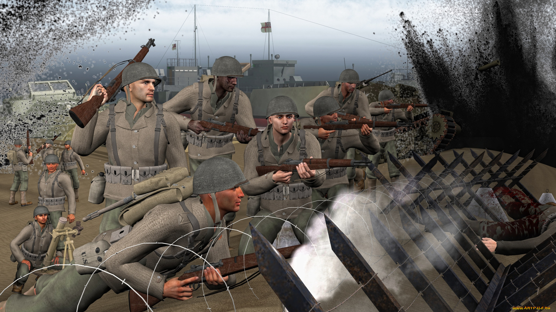 3д, графика, армия, , military, оружие, солдаты