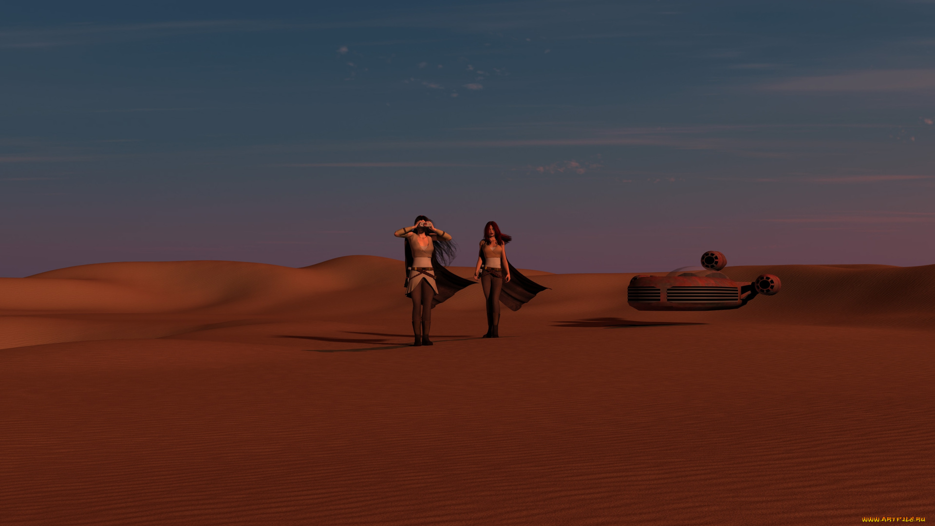 3д, графика, фантазия, , fantasy, пустыня, фон, взгляд, девушки