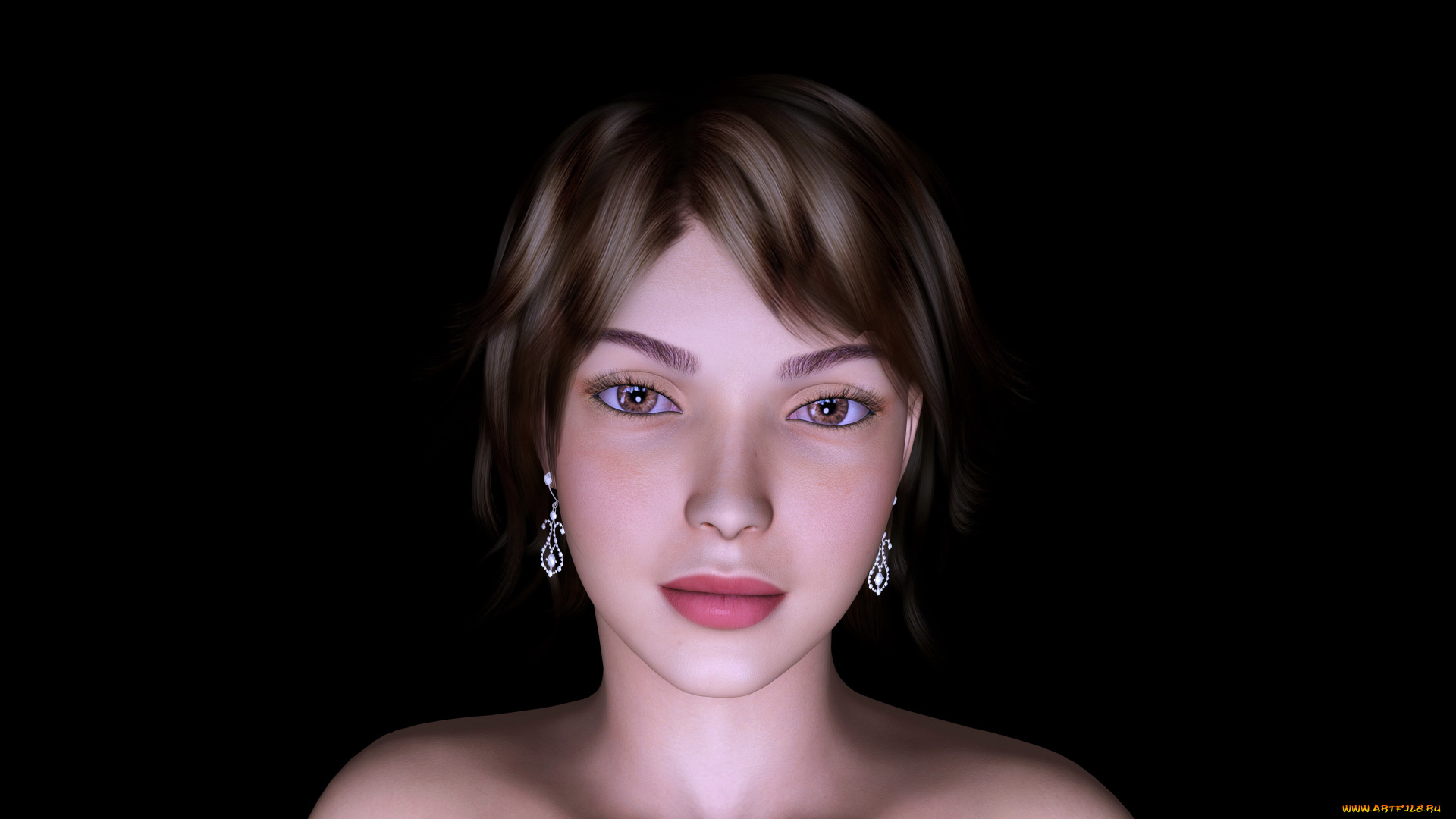 3д, графика, портрет, , portraits, девушка, взгляд, фон